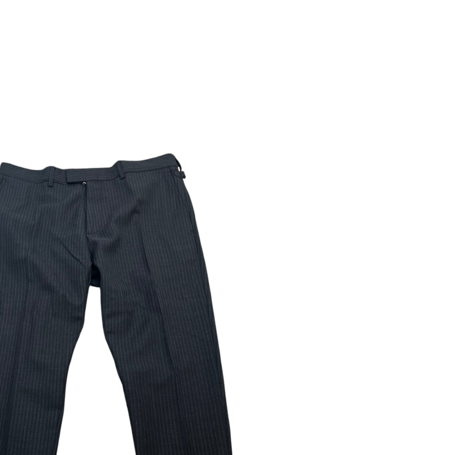 Men's Charcoal Pinstripe Trousers Grey Size Waist 42"