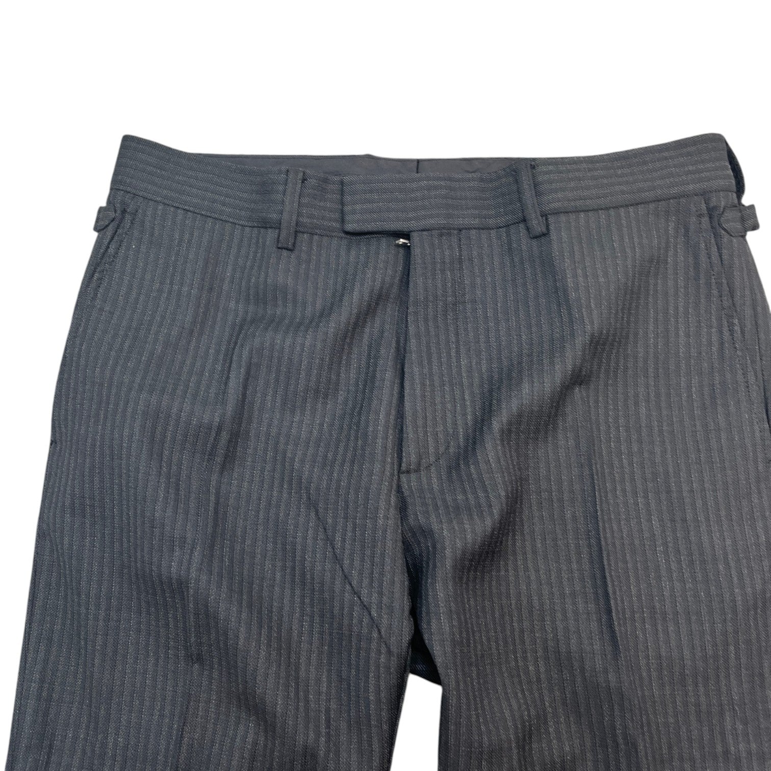 Men's Charcoal Pinstripe Trousers Grey Size Waist 42"