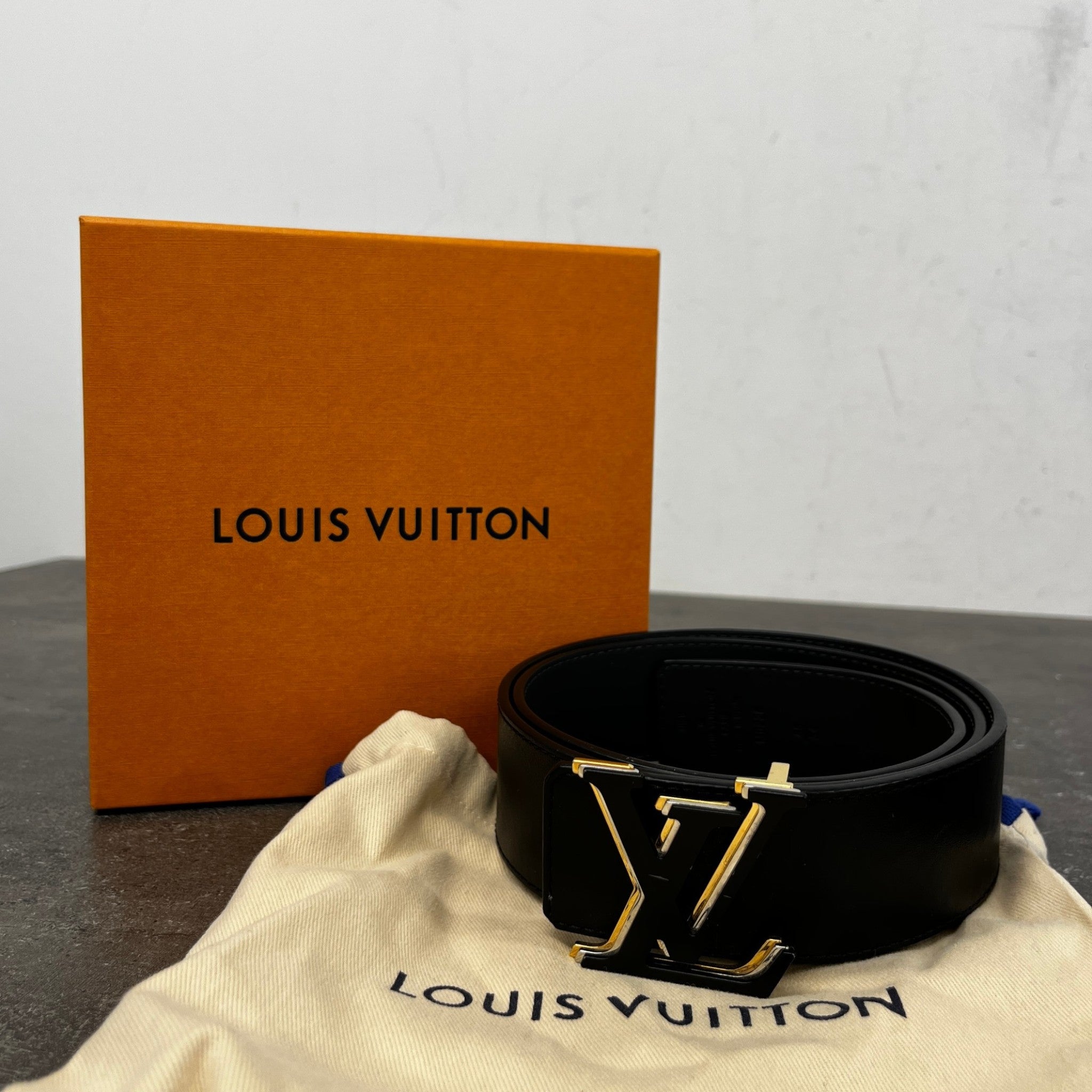 Men's Lv Optic 40Mm Reversible Belt Black Size Waist 34"