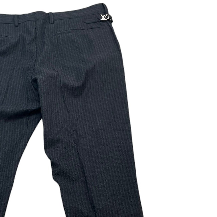 Men's Charcoal Pinstripe Trousers Grey Size Waist 42"