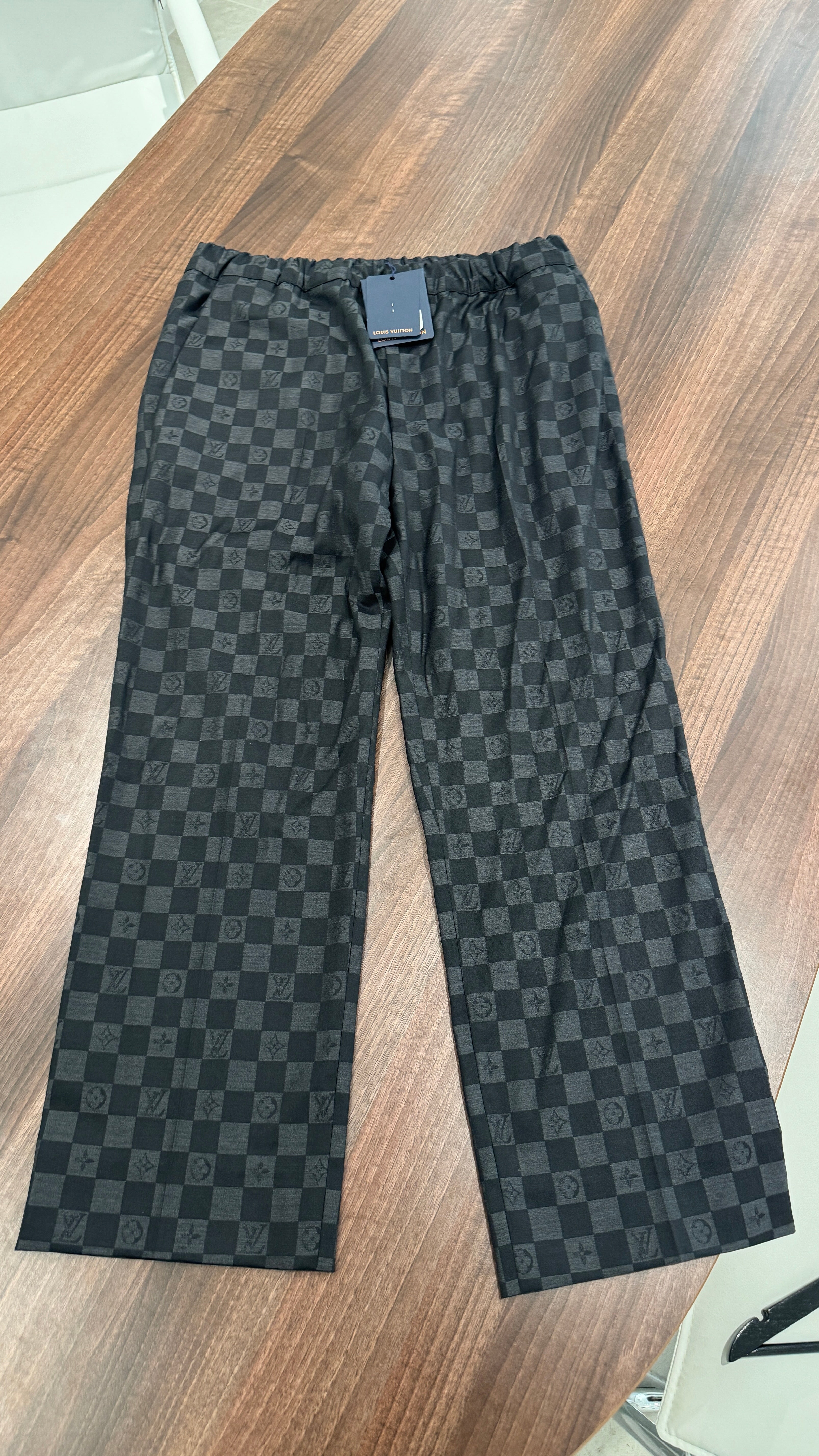 Men's Damier Trousers Black Size IT 48 / UK 32