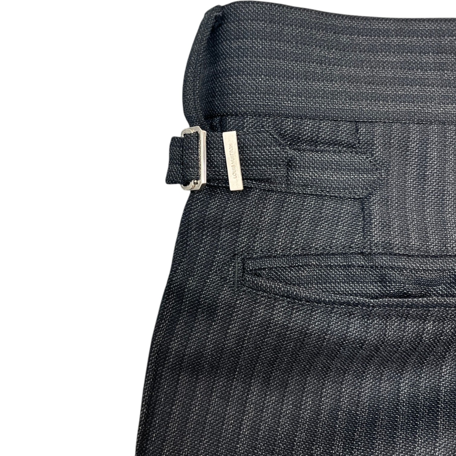 Men's Charcoal Pinstripe Trousers Grey Size Waist 42"