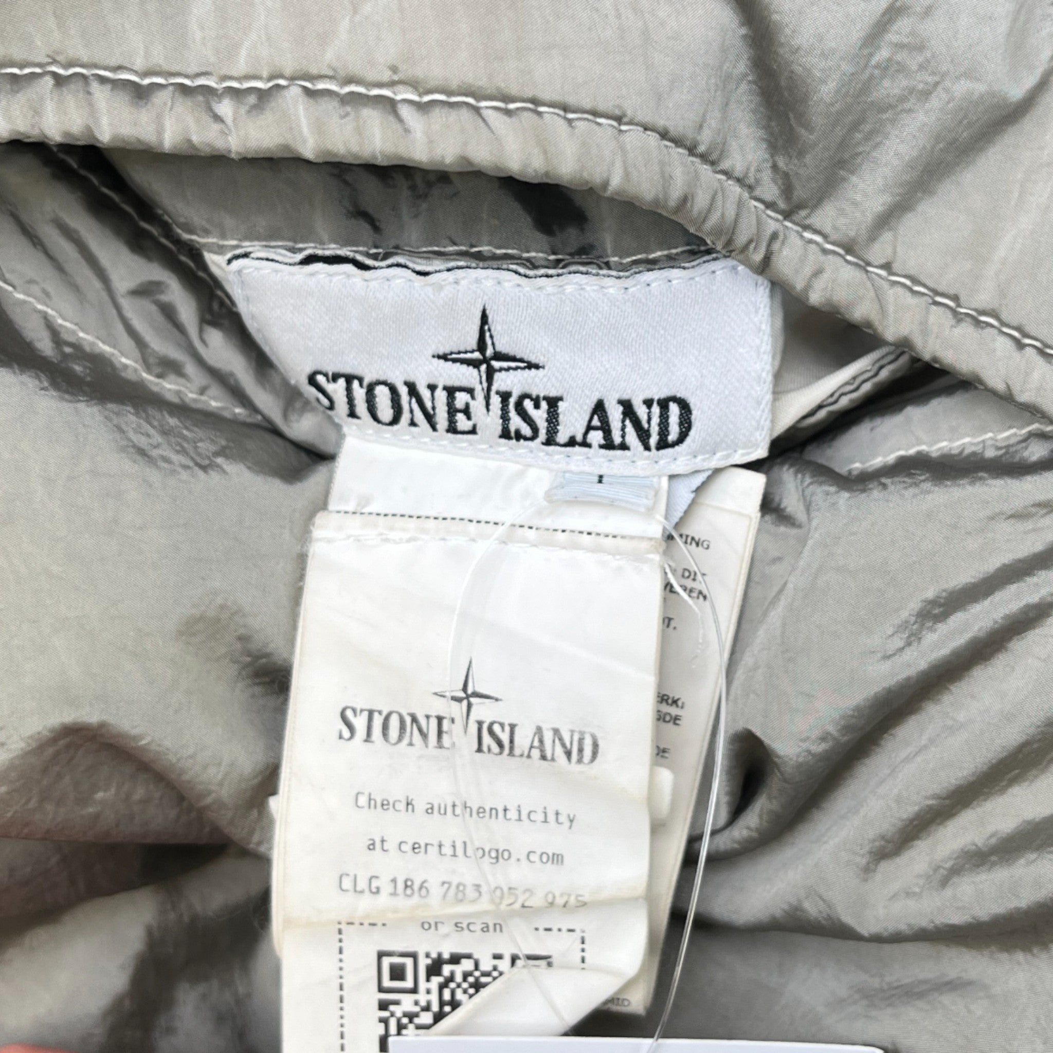 Men's Reversible Applique Logo Down Jacket Black Size L