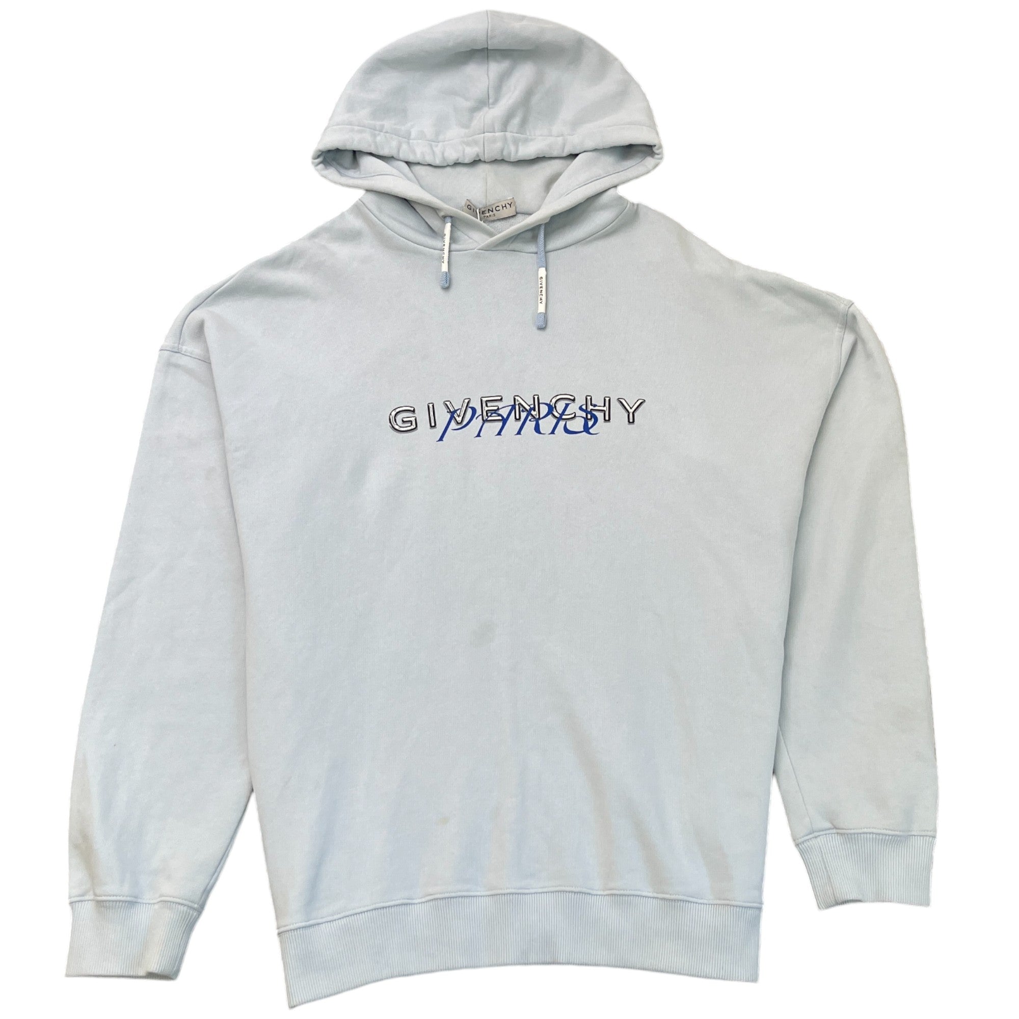 Men's Paris Logo Hoodie Blue Size XL