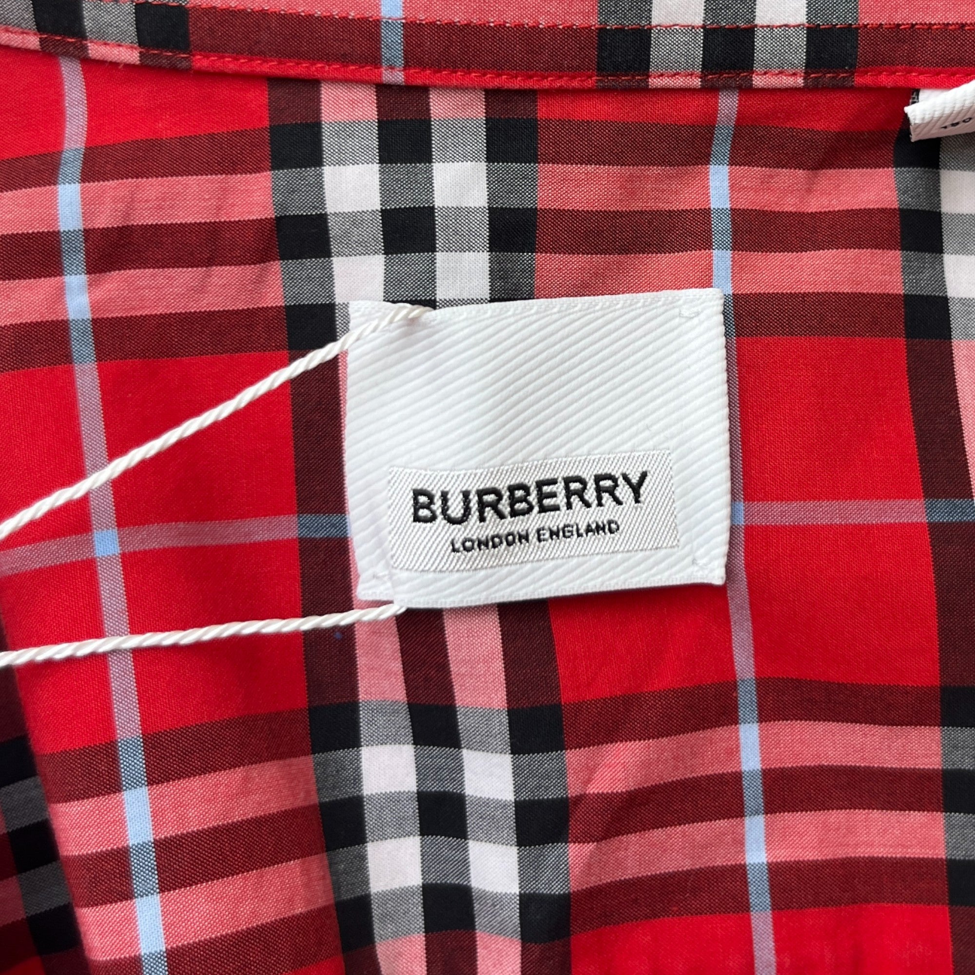 Men's Checkered Long Sleeve Shirt Red Size L