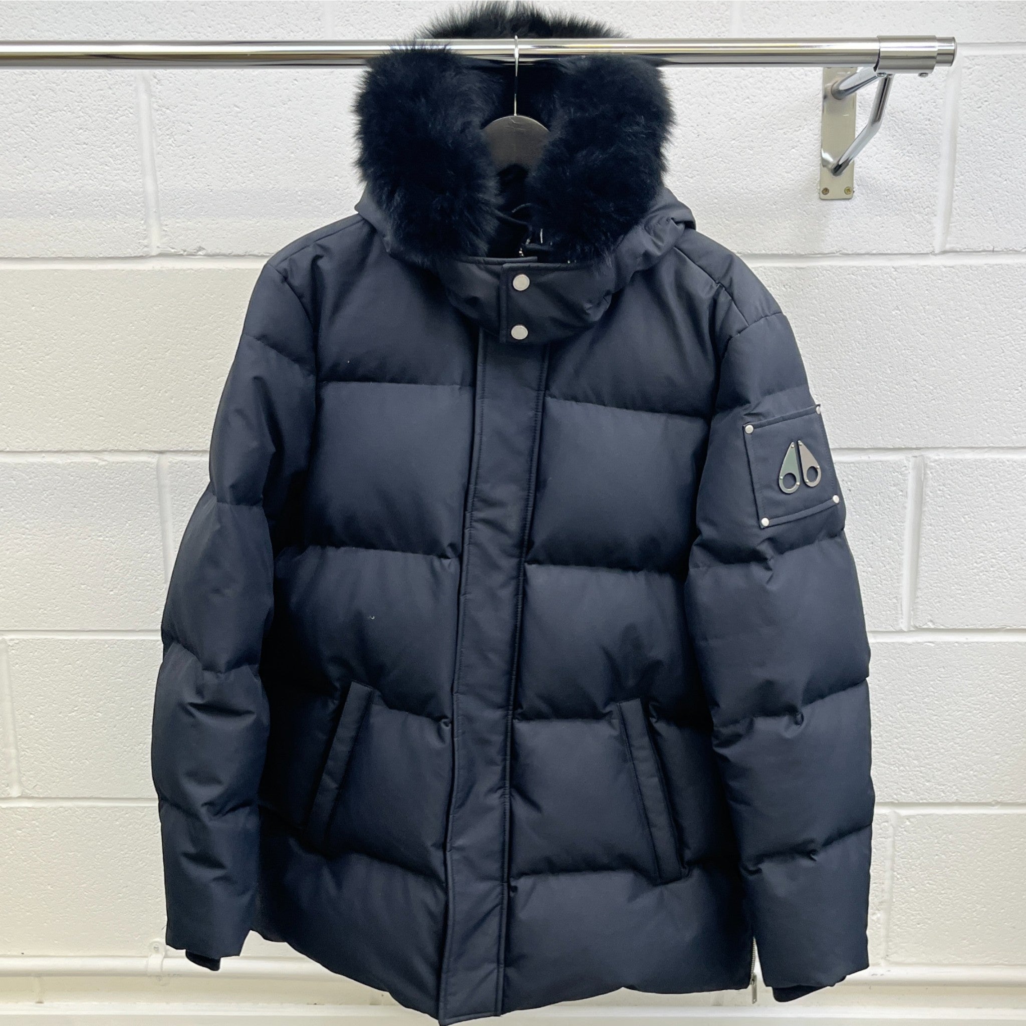 Men's Cloud 3Q Removable Hood Down Jacket Black Size XL