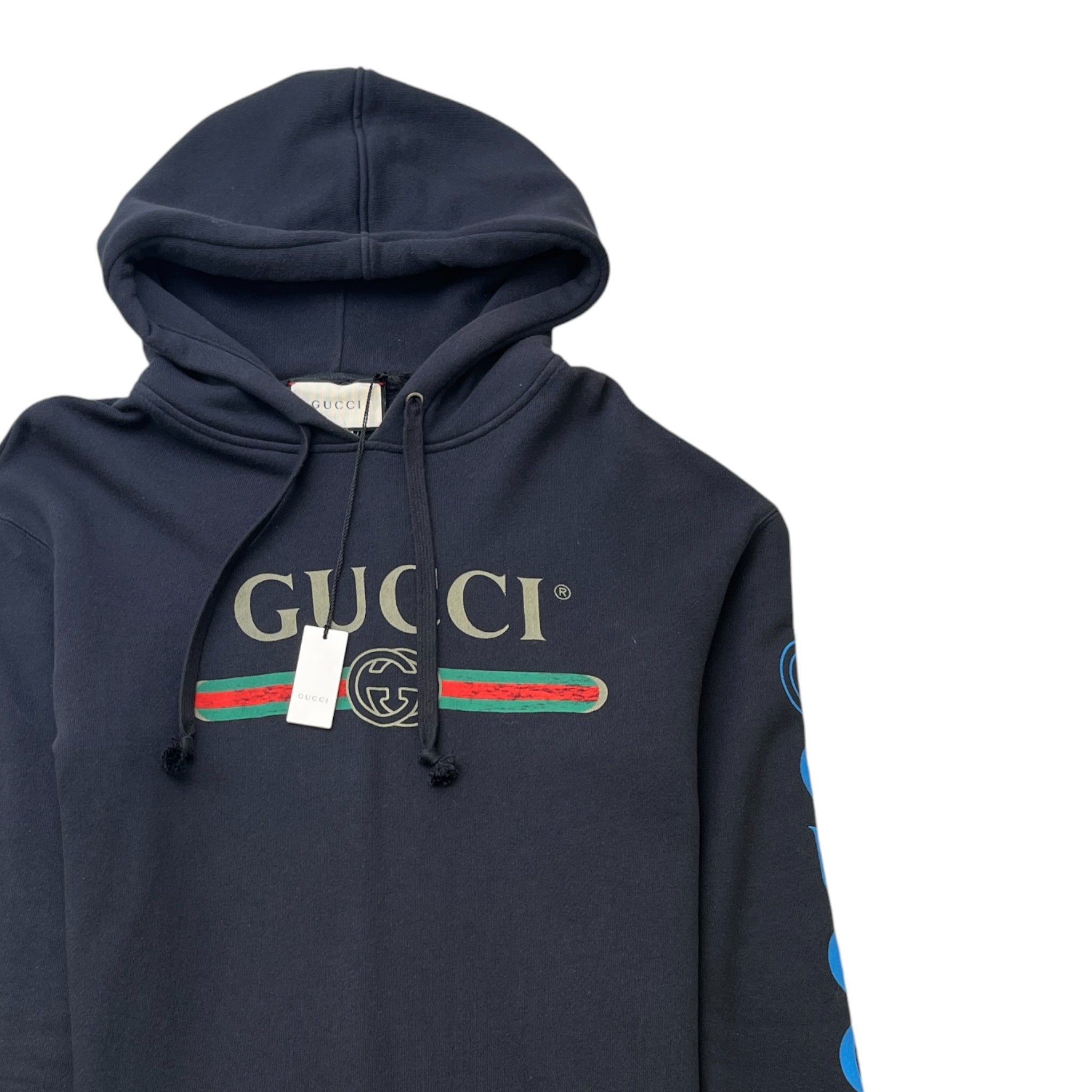 Men's Logo Print Hoodie Black Size S