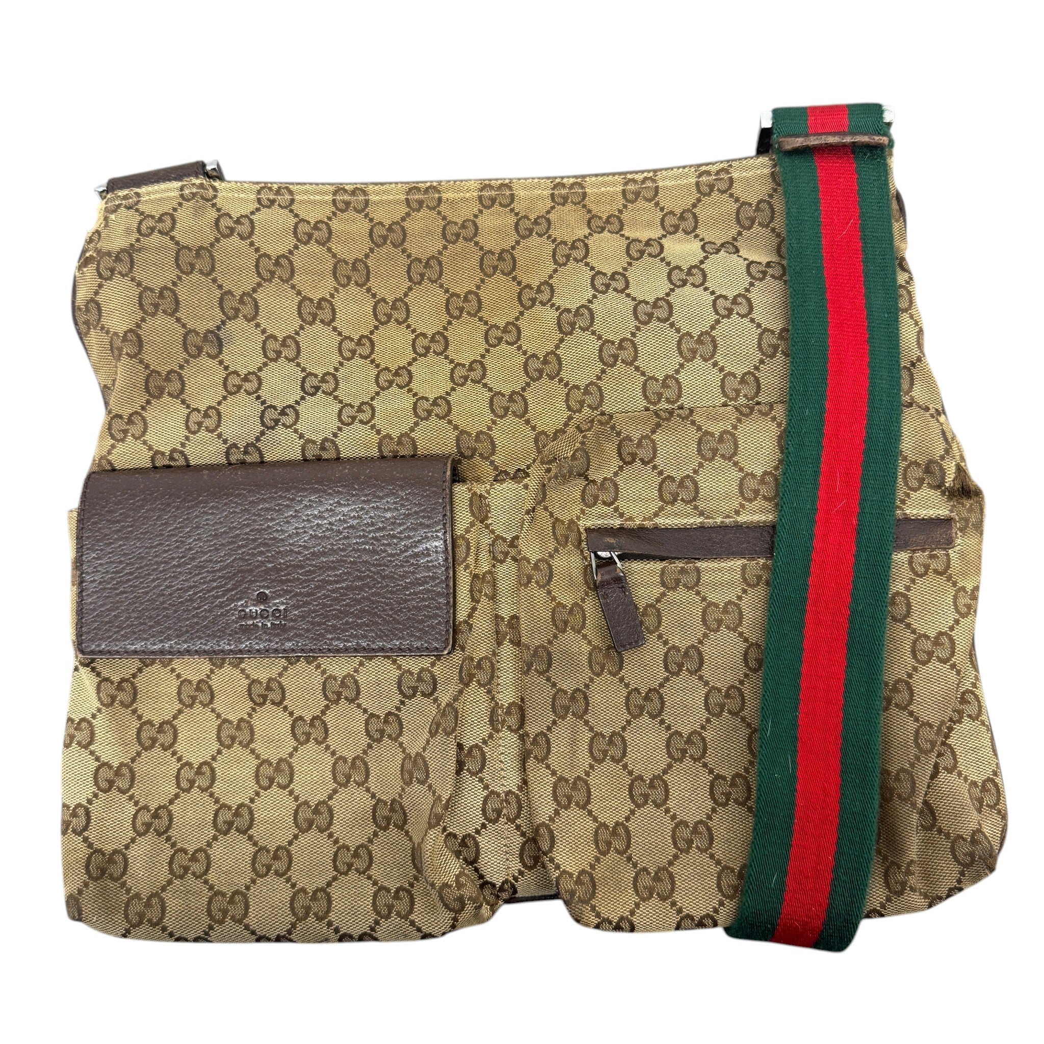 Men's Gg Supreme Web Messenger Bag Brown