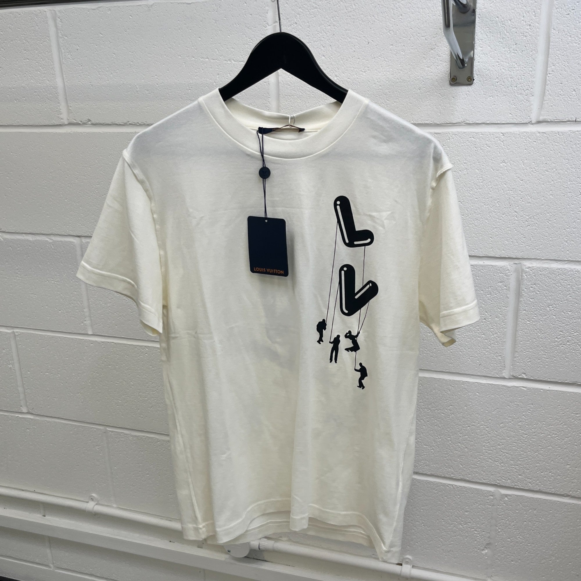 Men's Paratropper Logo Print T-Shirt White Size L