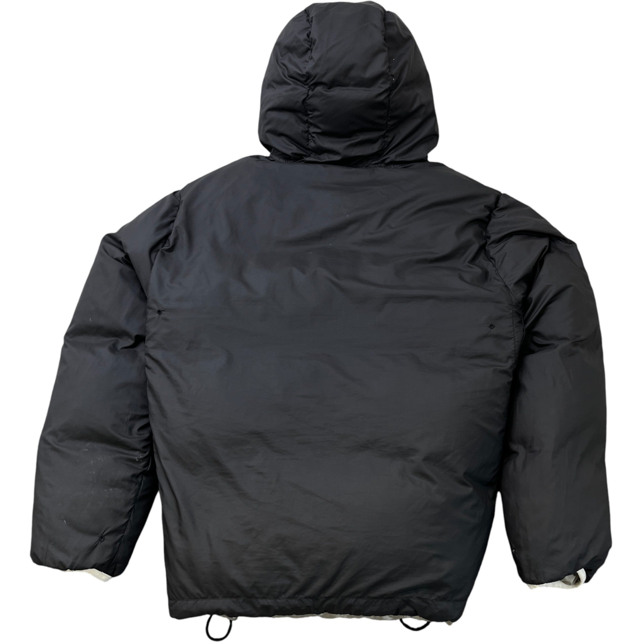 Men's Reversible Applique Logo Down Jacket Black Size L