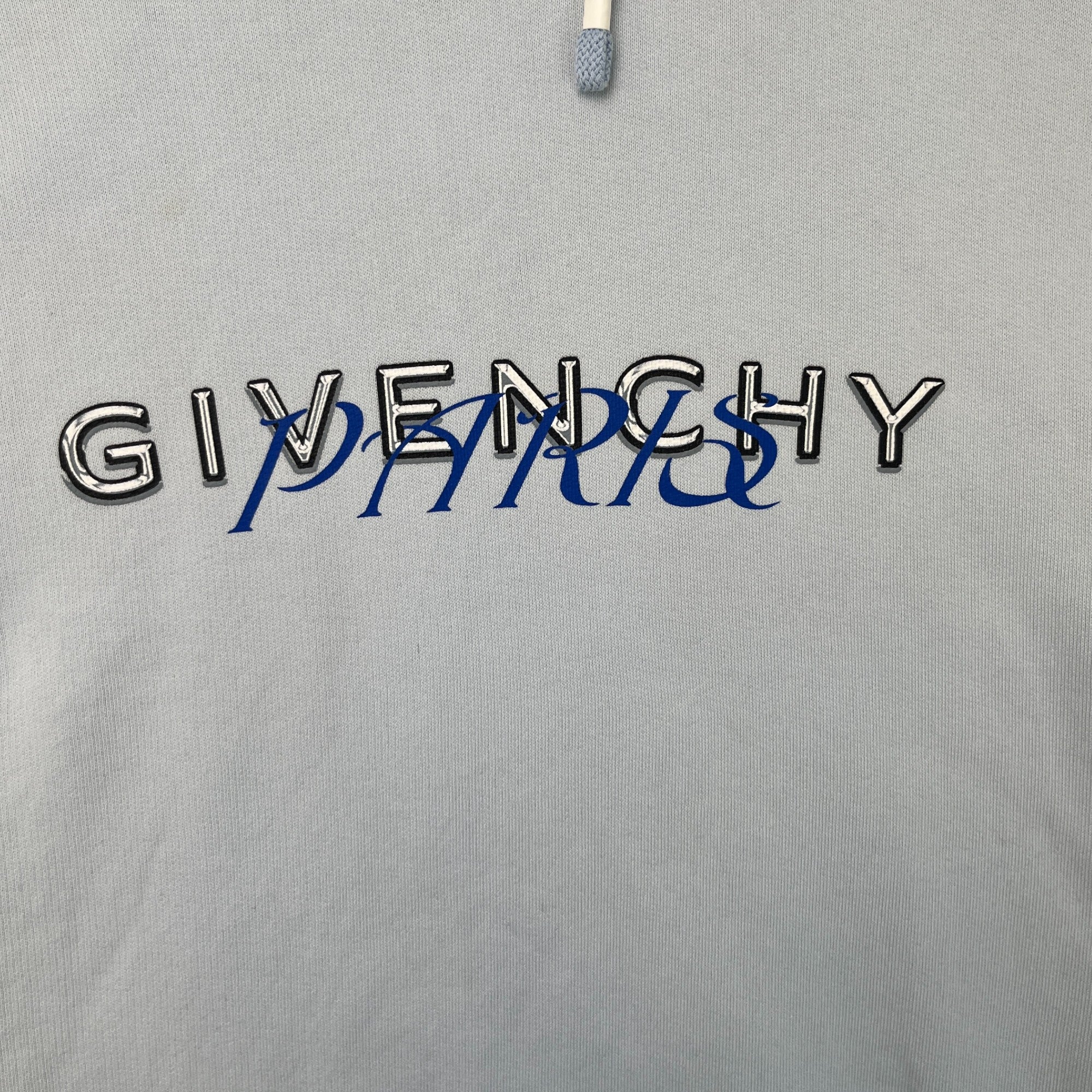 Men's Paris Logo Hoodie Blue Size XL