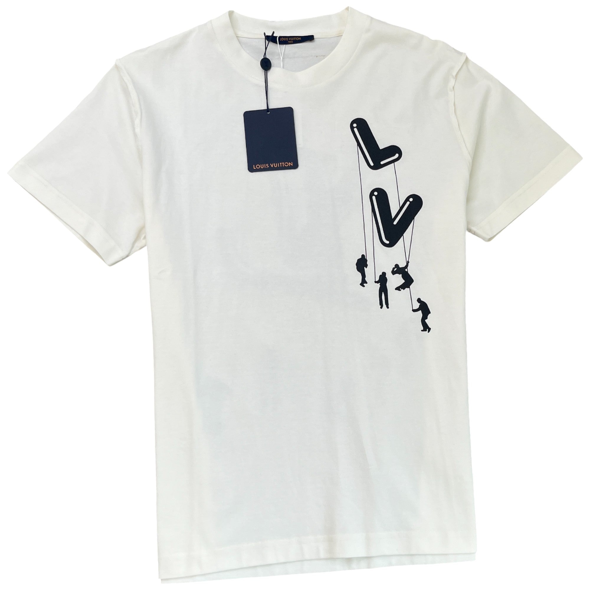 Men's Paratropper Logo Print T-Shirt White Size L