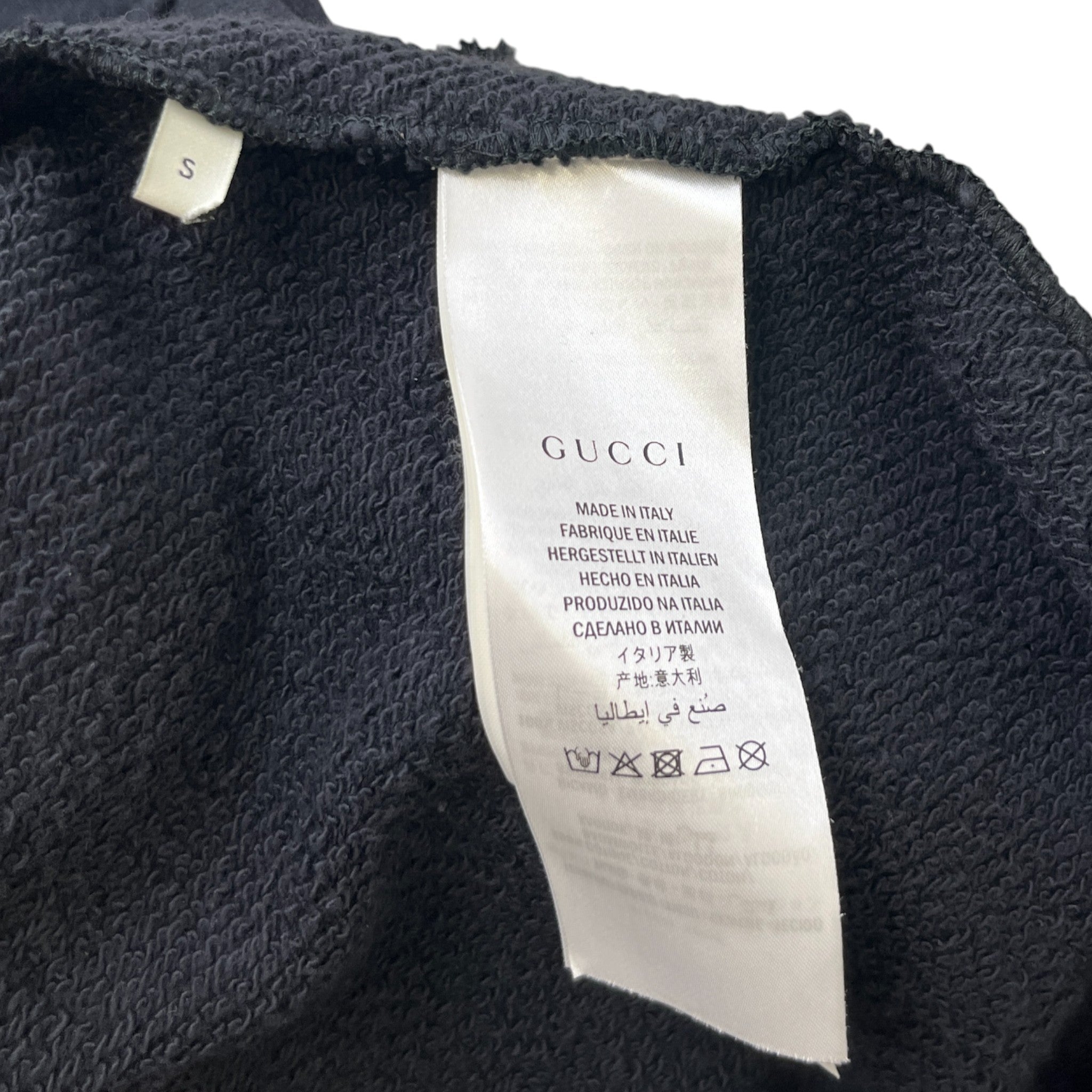 Men's Logo Print Hoodie Black Size S