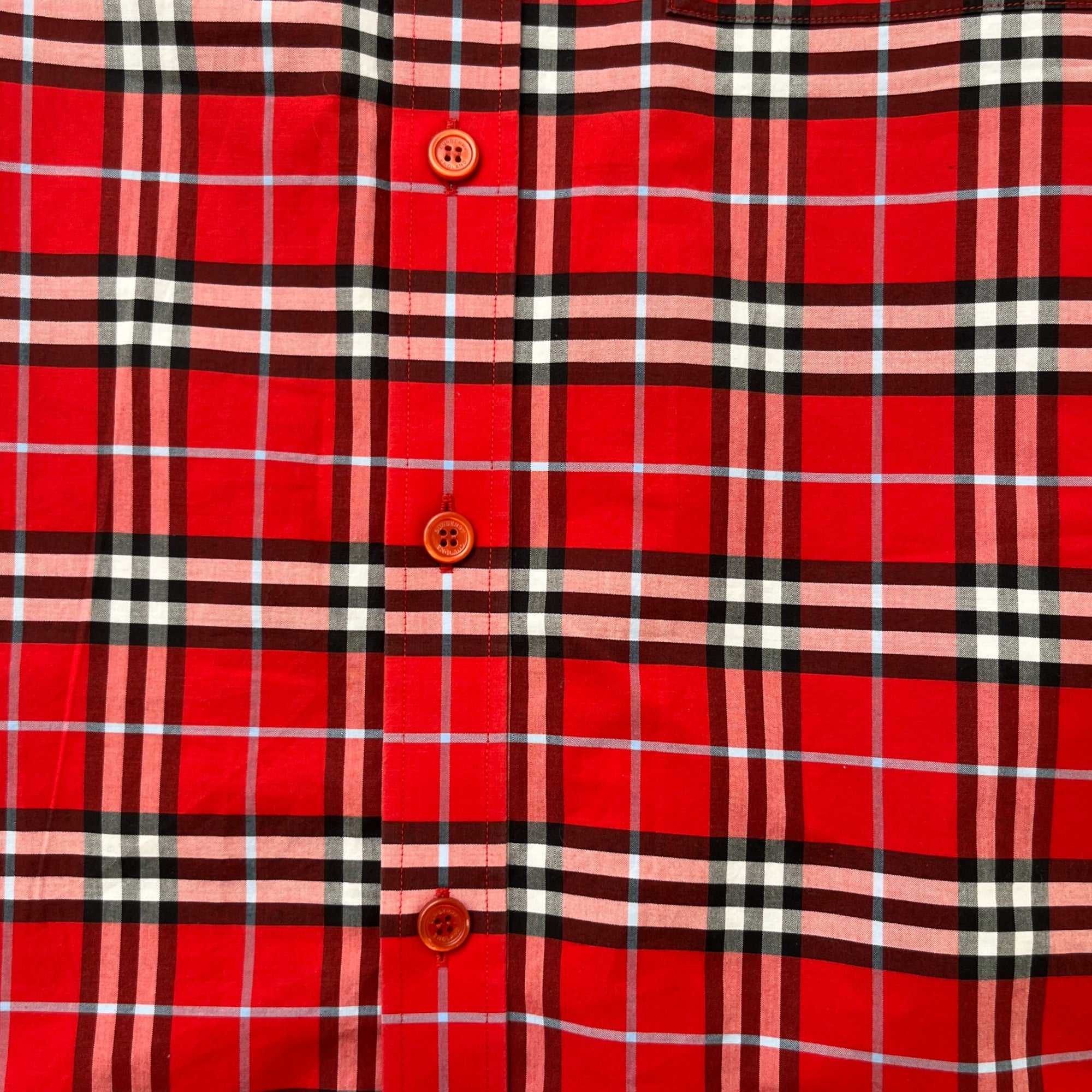 Men's Checkered Long Sleeve Shirt Red Size L