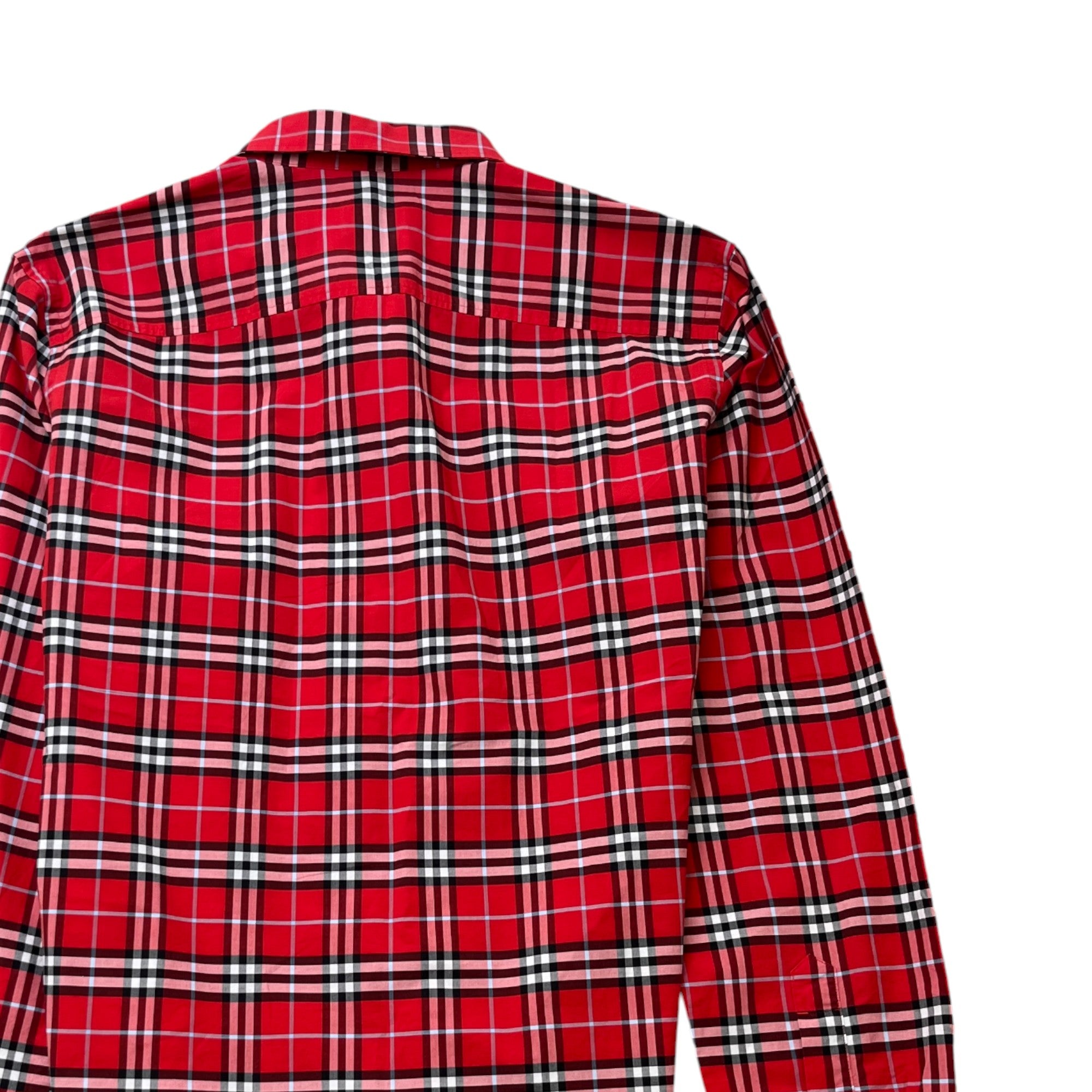 Men's Checkered Long Sleeve Shirt Red Size L
