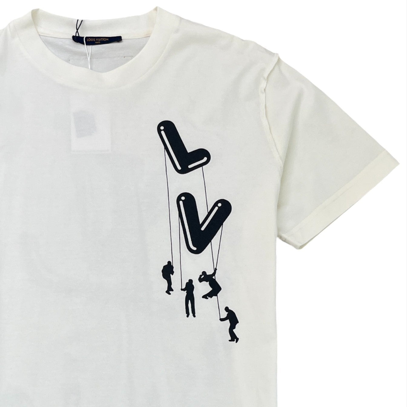 Men's Paratropper Logo Print T-Shirt White Size L