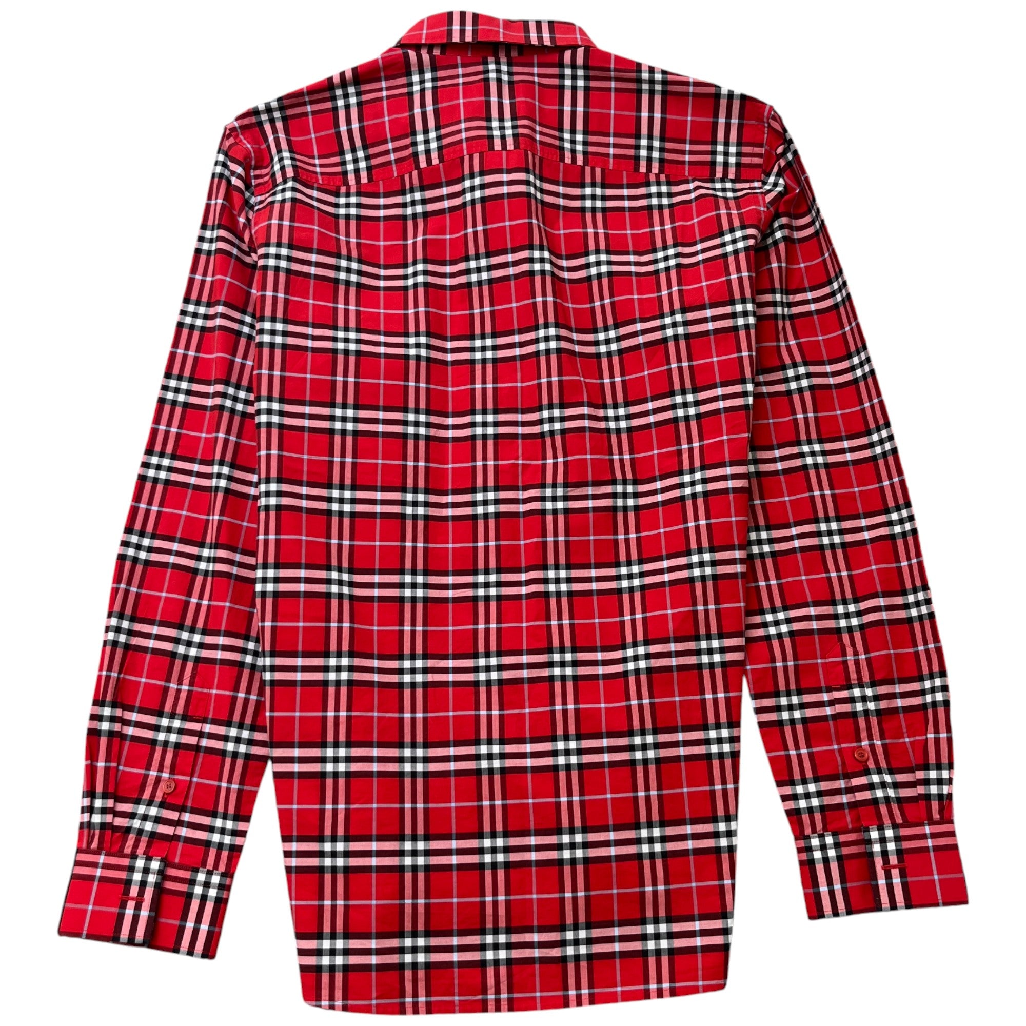 Men's Checkered Long Sleeve Shirt Red Size L