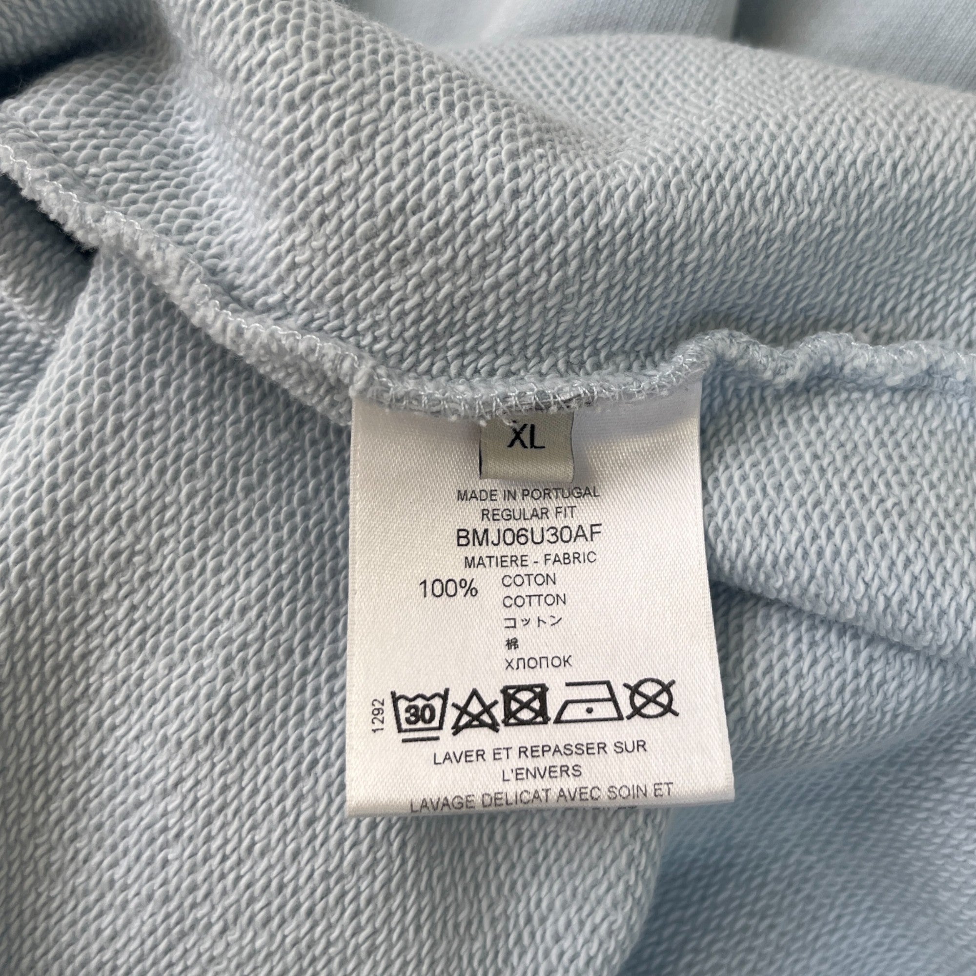 Men's Paris Logo Hoodie Blue Size XL