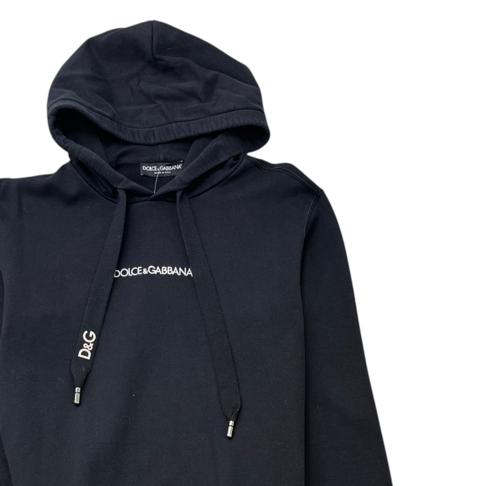 Men's Embroidered Logo Hoodie Black Size IT 48 / UK M