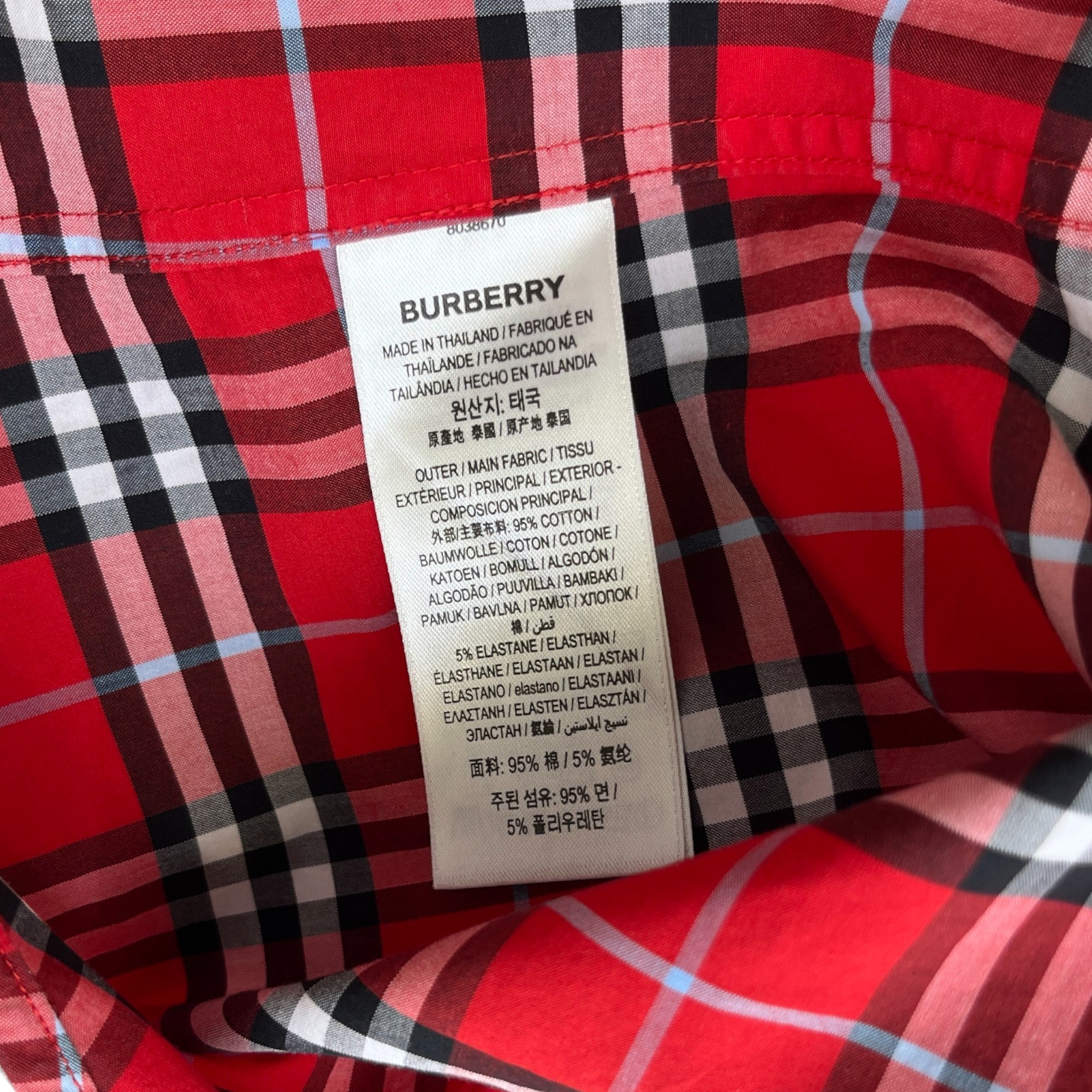 Men's Checkered Long Sleeve Shirt Red Size L