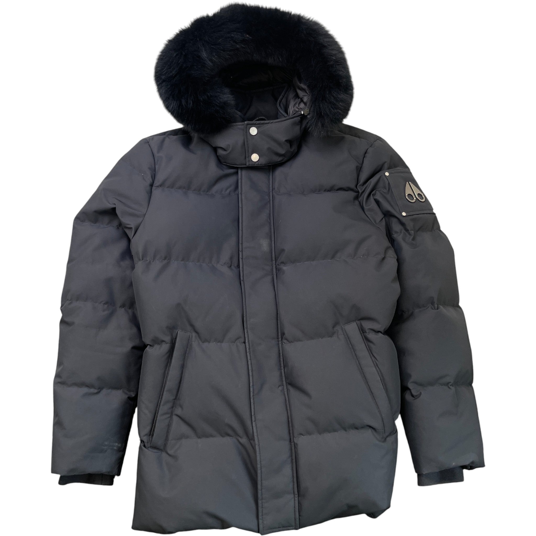 Men's Cloud 3Q Removable Hood Down Jacket Black Size XL