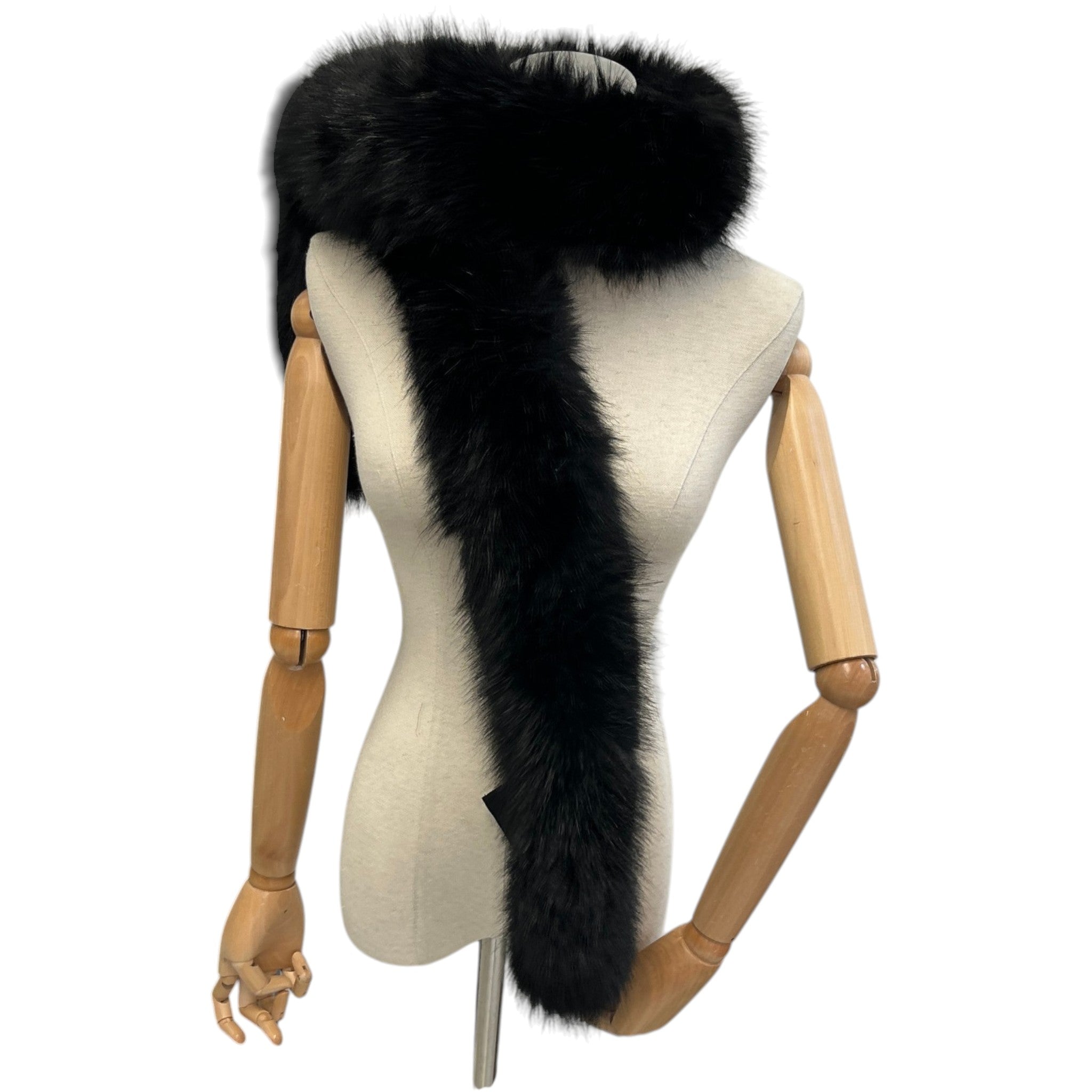 Women's Faux Fur Scarf Black