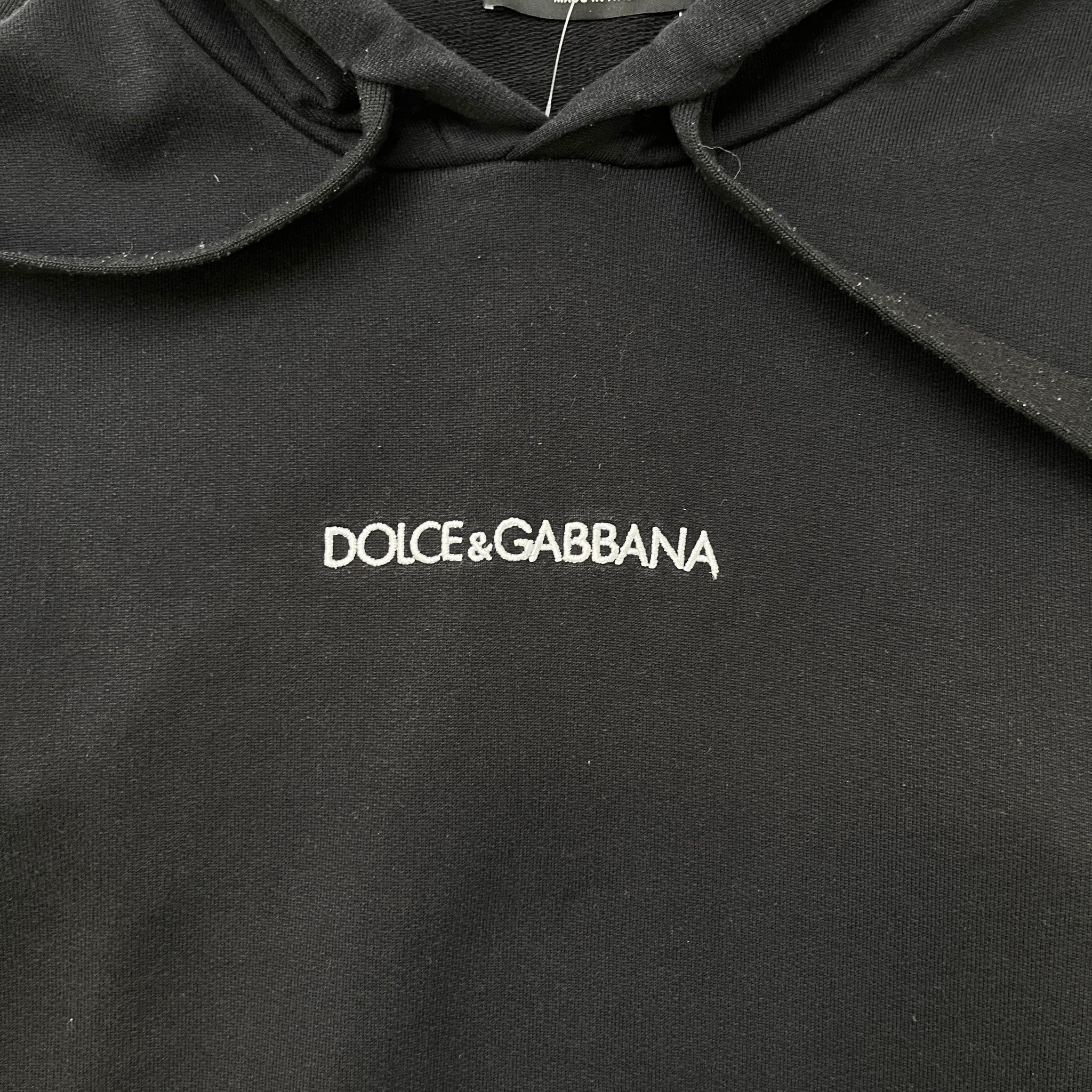 Men's Embroidered Logo Hoodie Black Size IT 48 / UK M