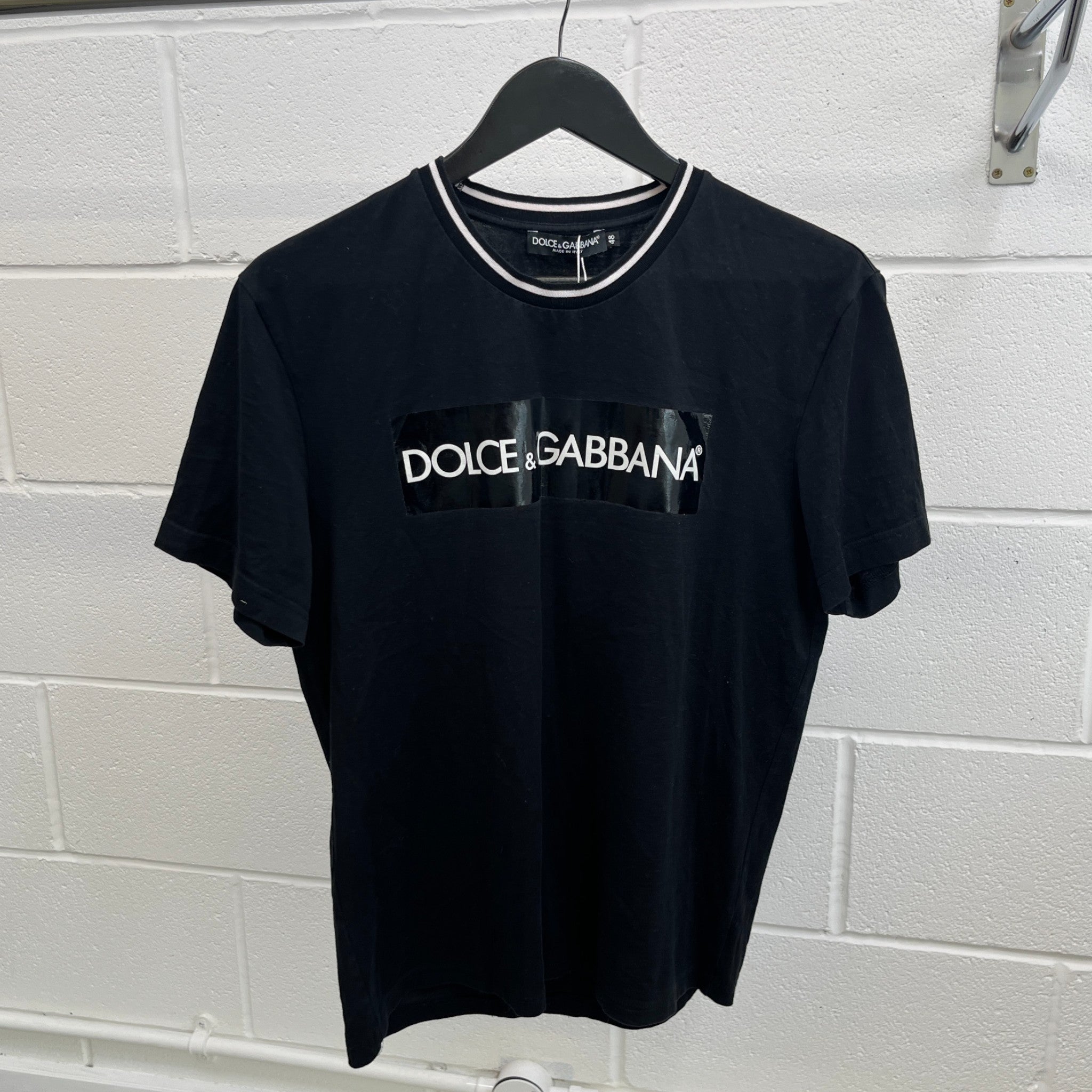 Men's Logo Print T-Shirt Black Size IT 48 / UK M