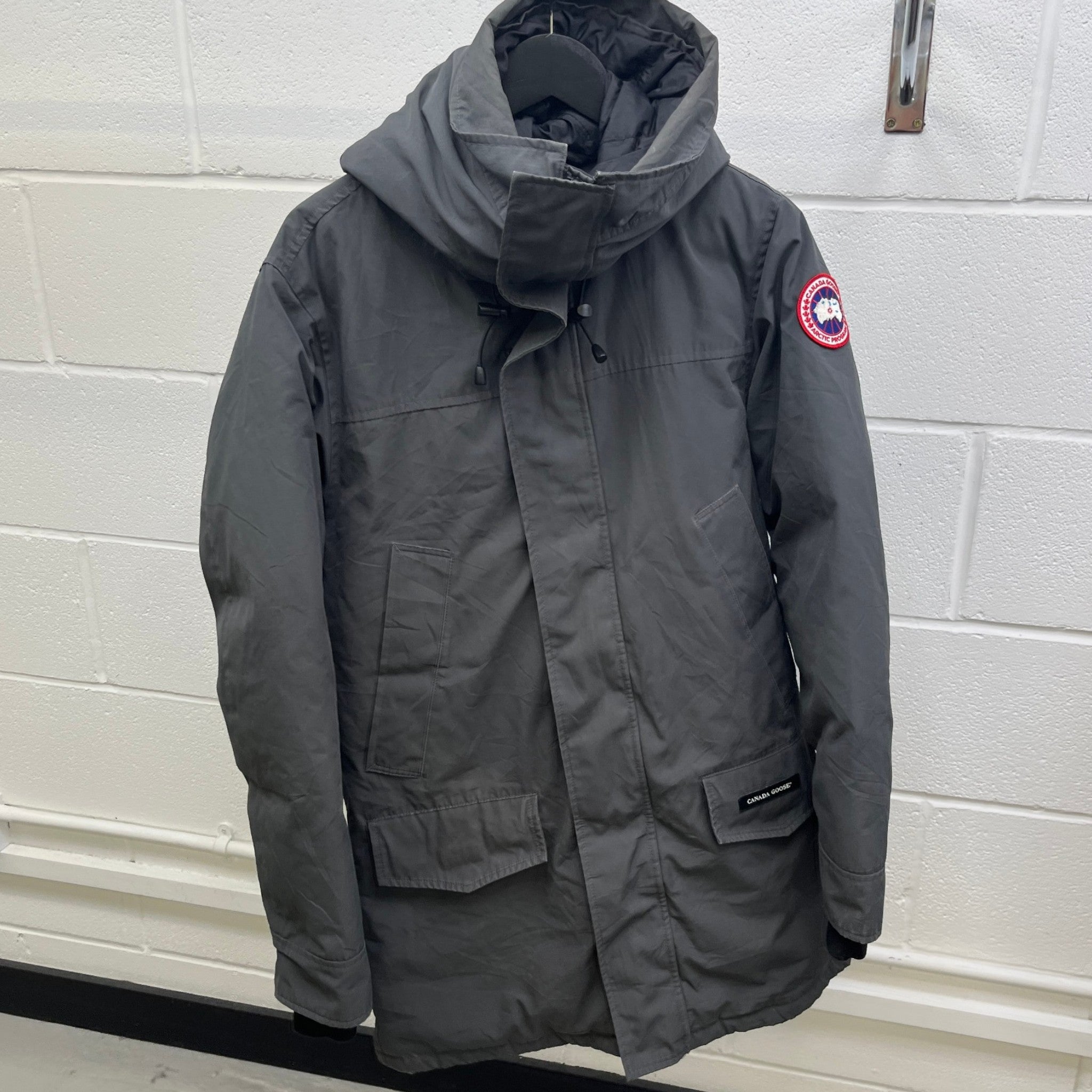 Men's Langford Parka Down Jacket Grey Size M