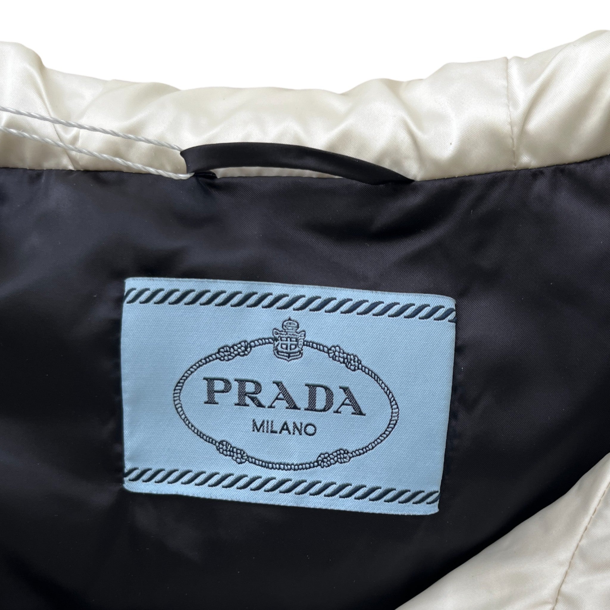 Women's Plaque Logo Quilted Down Jacket Cream Size IT 42 / UK 10