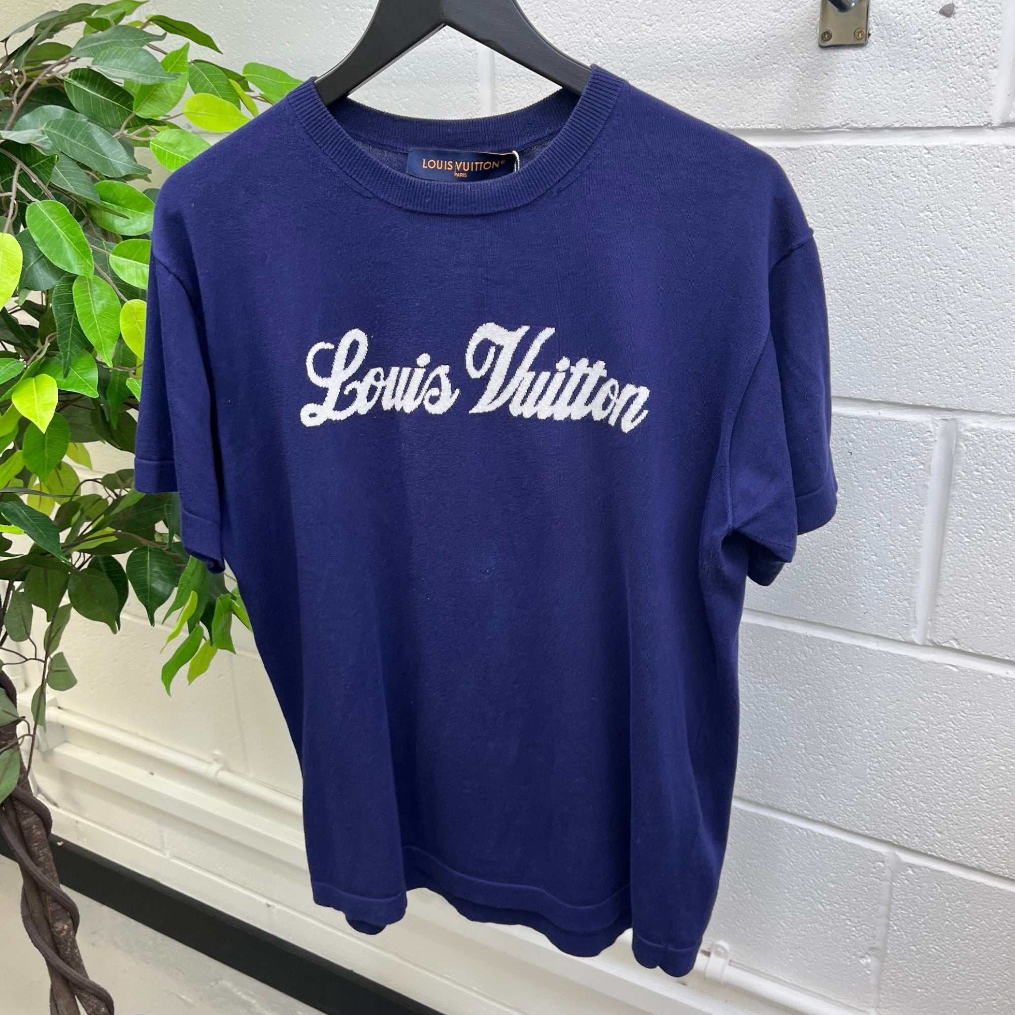 Men's Logo Print T-Shirt Purple Size XS