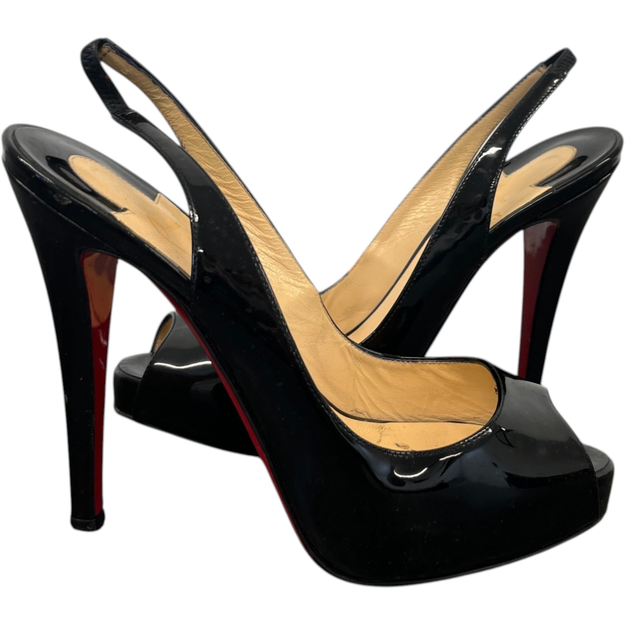 Women's Private Number Peep Toe Heels Black Size EU 36 / UK 3