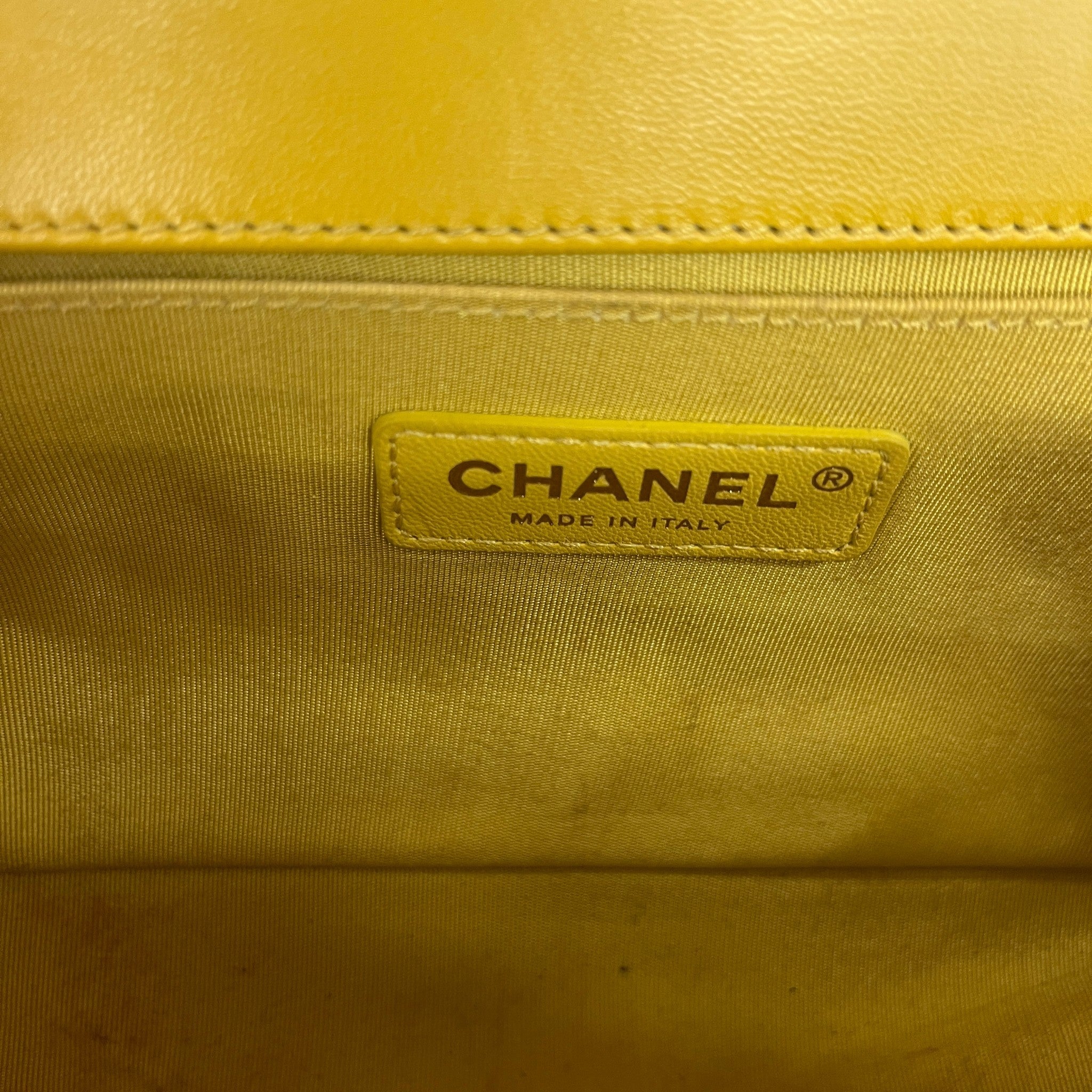 Women's Chevron Boy Flap Bag Yellow