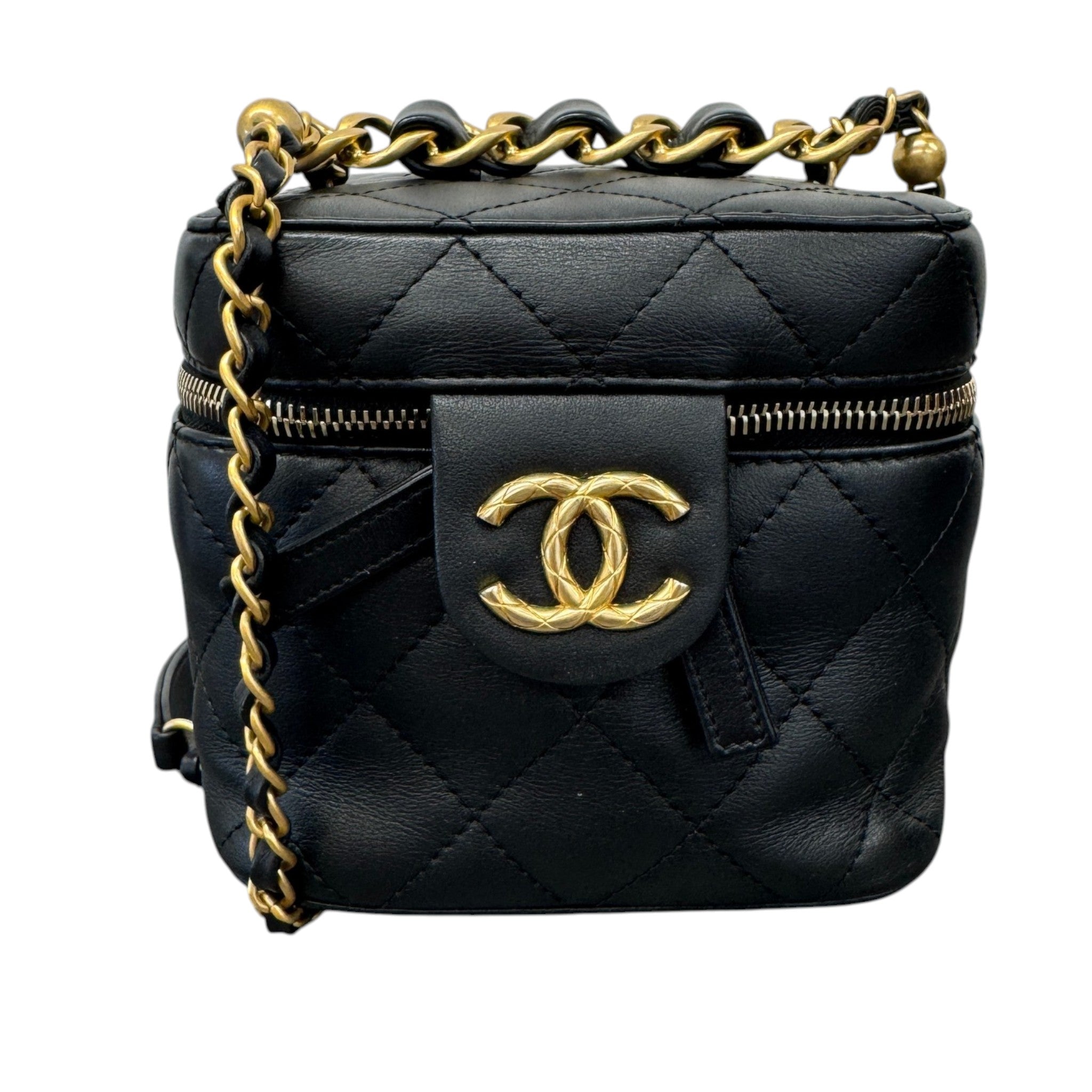 Women's Quilted Vanity Bag Black