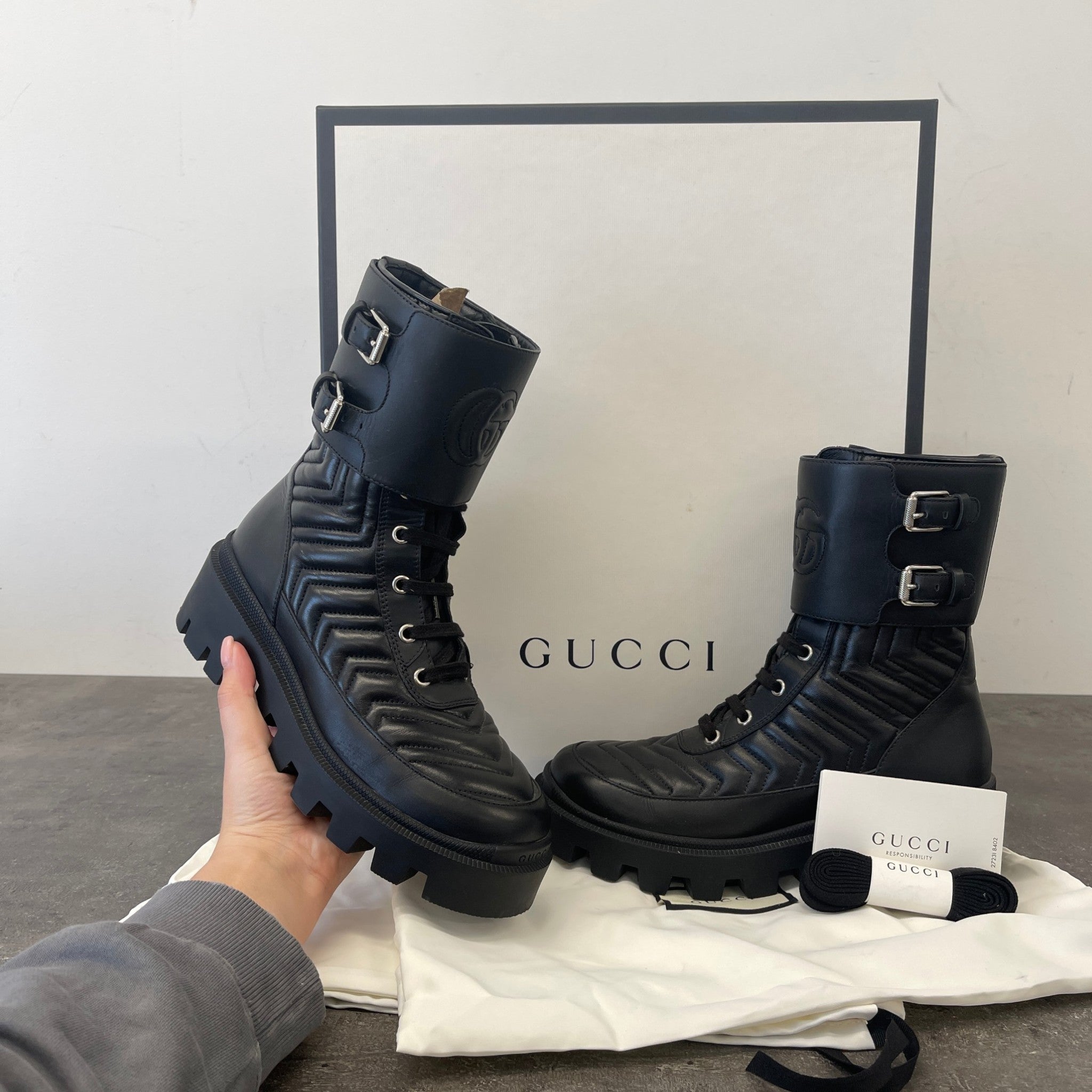 Women's Gg Marmont Boots Black Size EU 36 / UK 3