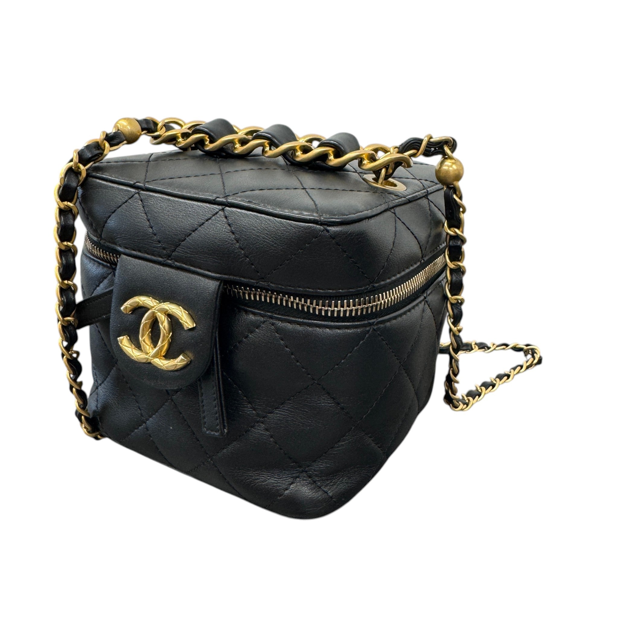 Women's Quilted Vanity Bag Black