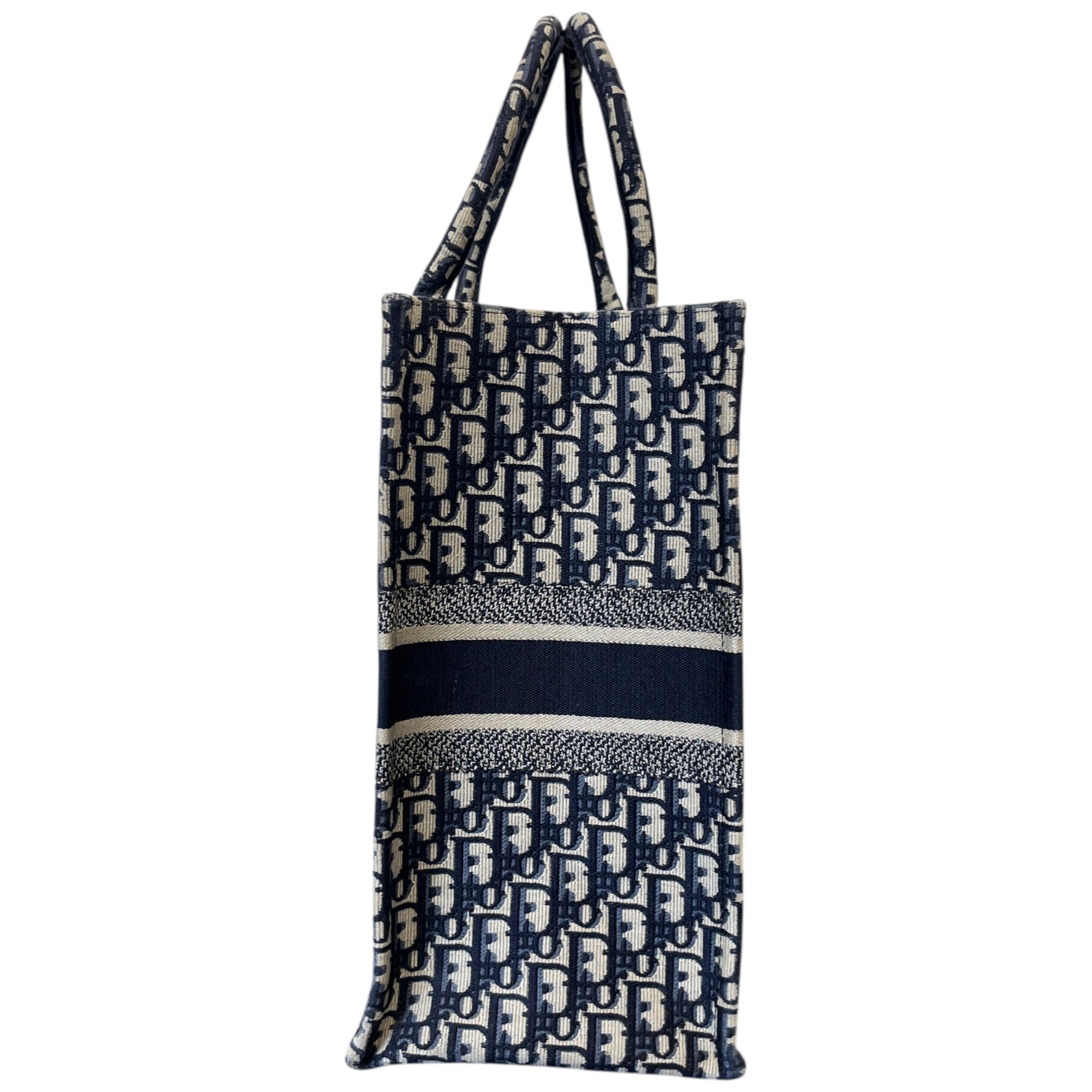 Women's Large Oblique Book Tote Bag Navy