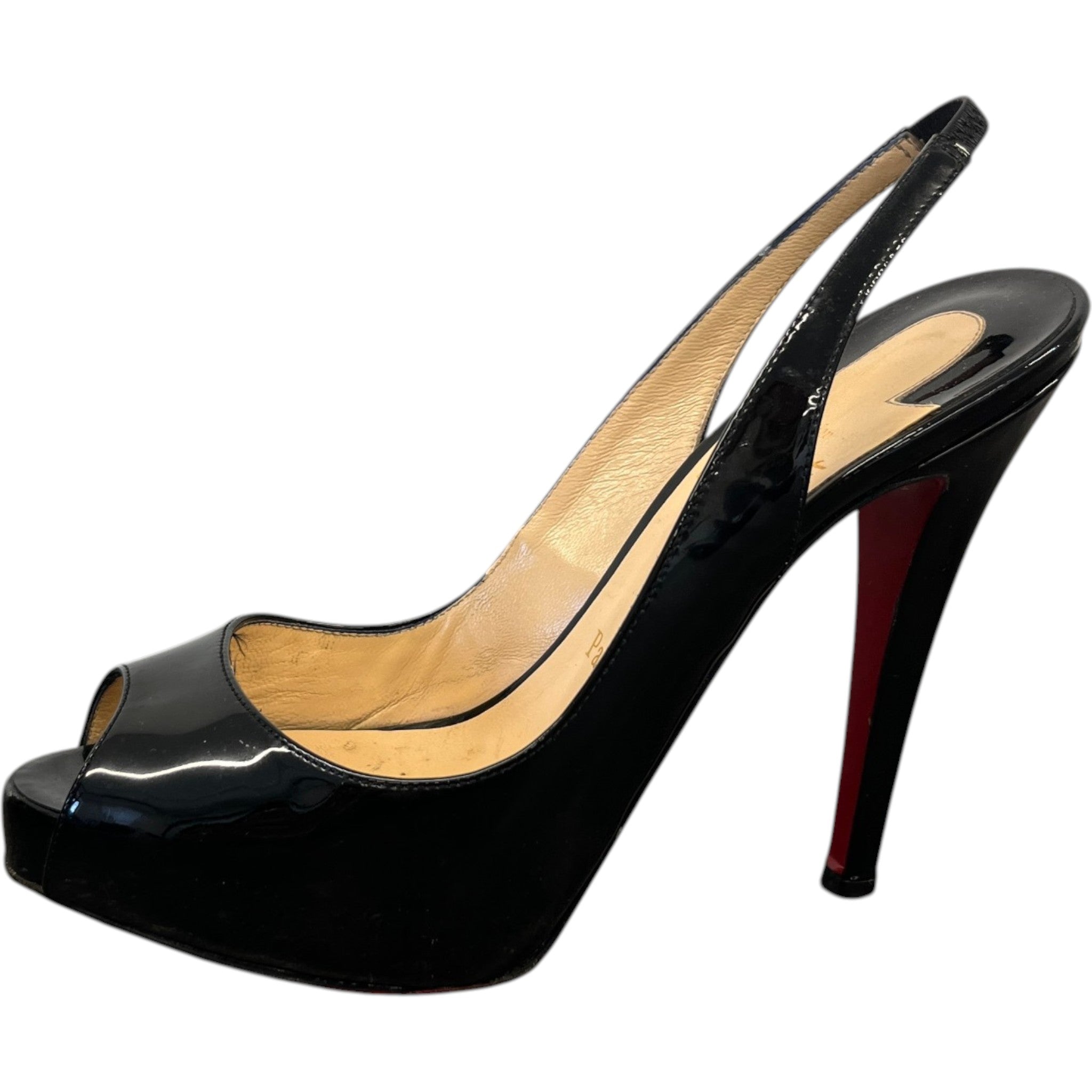 Women's Private Number Peep Toe Heels Black Size EU 36 / UK 3