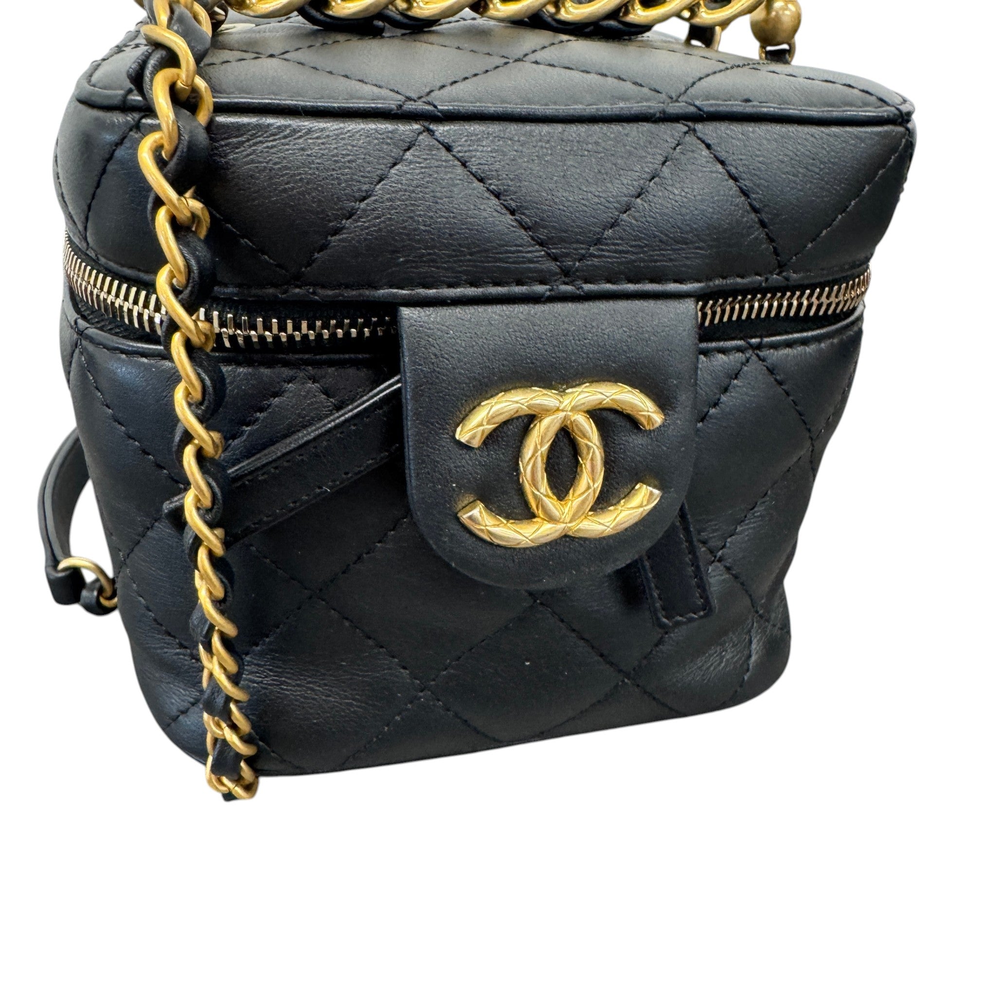 Women's Quilted Vanity Bag Black
