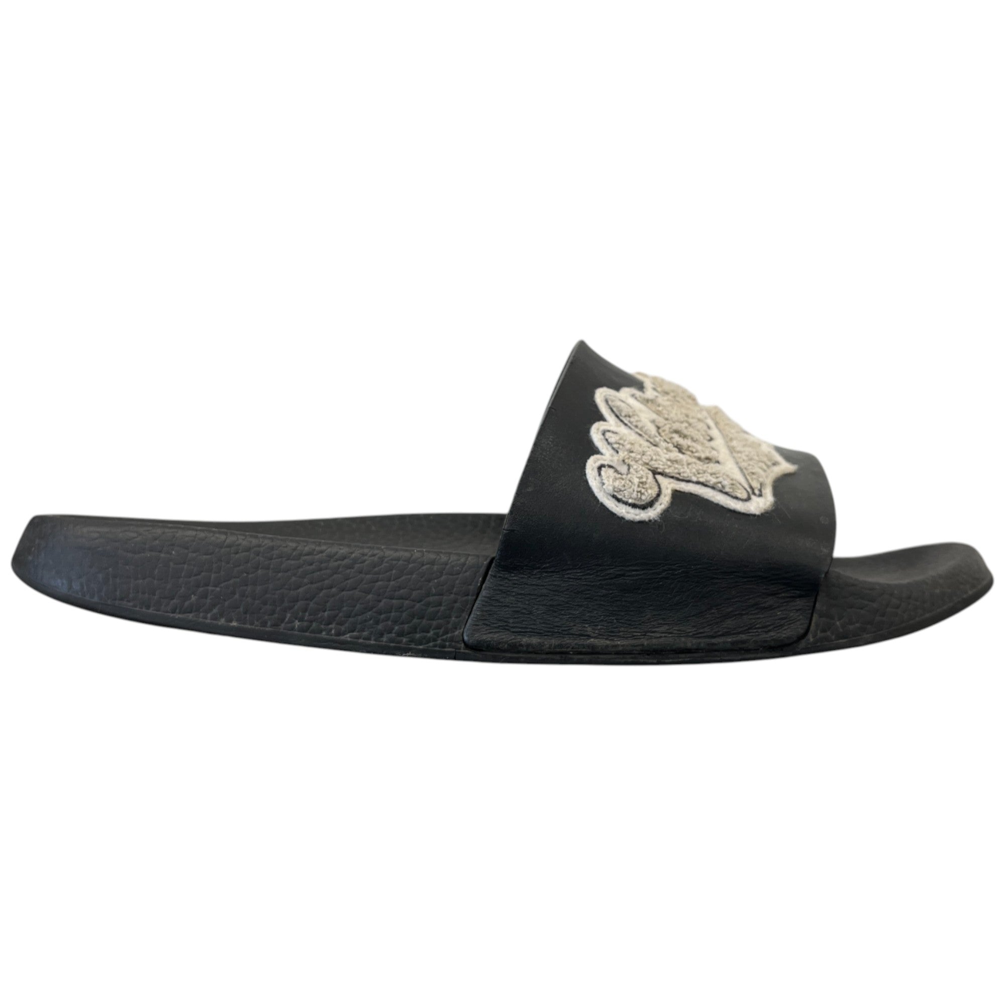 Men's Applique Logo Slides Black Size EU 44 / UK 10