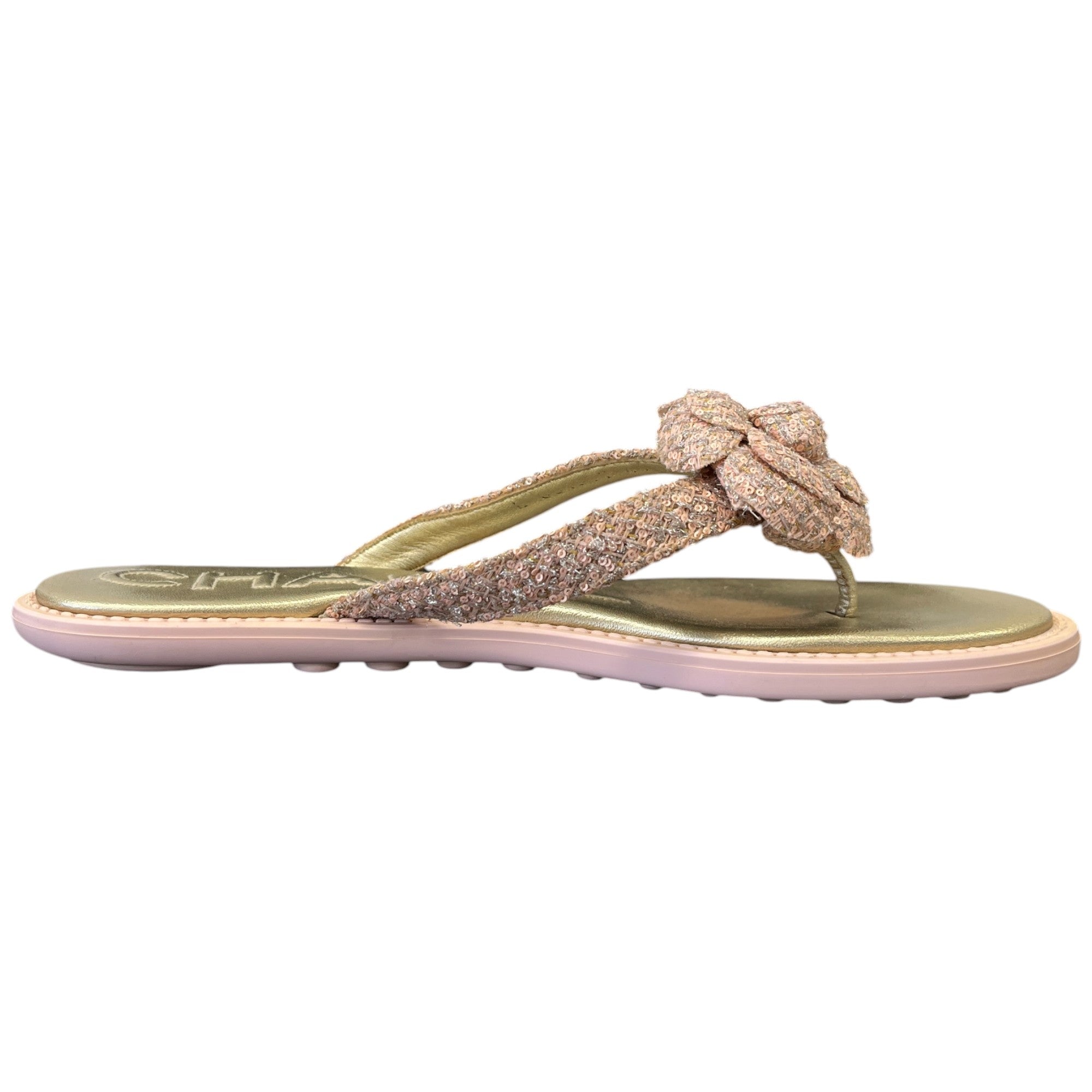 Women's Tweed Cc Camellia Sandals Pink Size EU 40 / UK 7