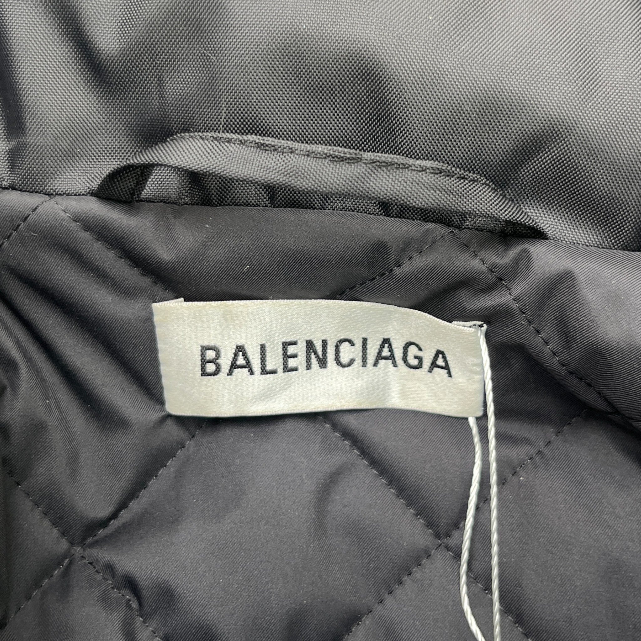 Women's Oversized Logo Print Down Jacket Black Size XS