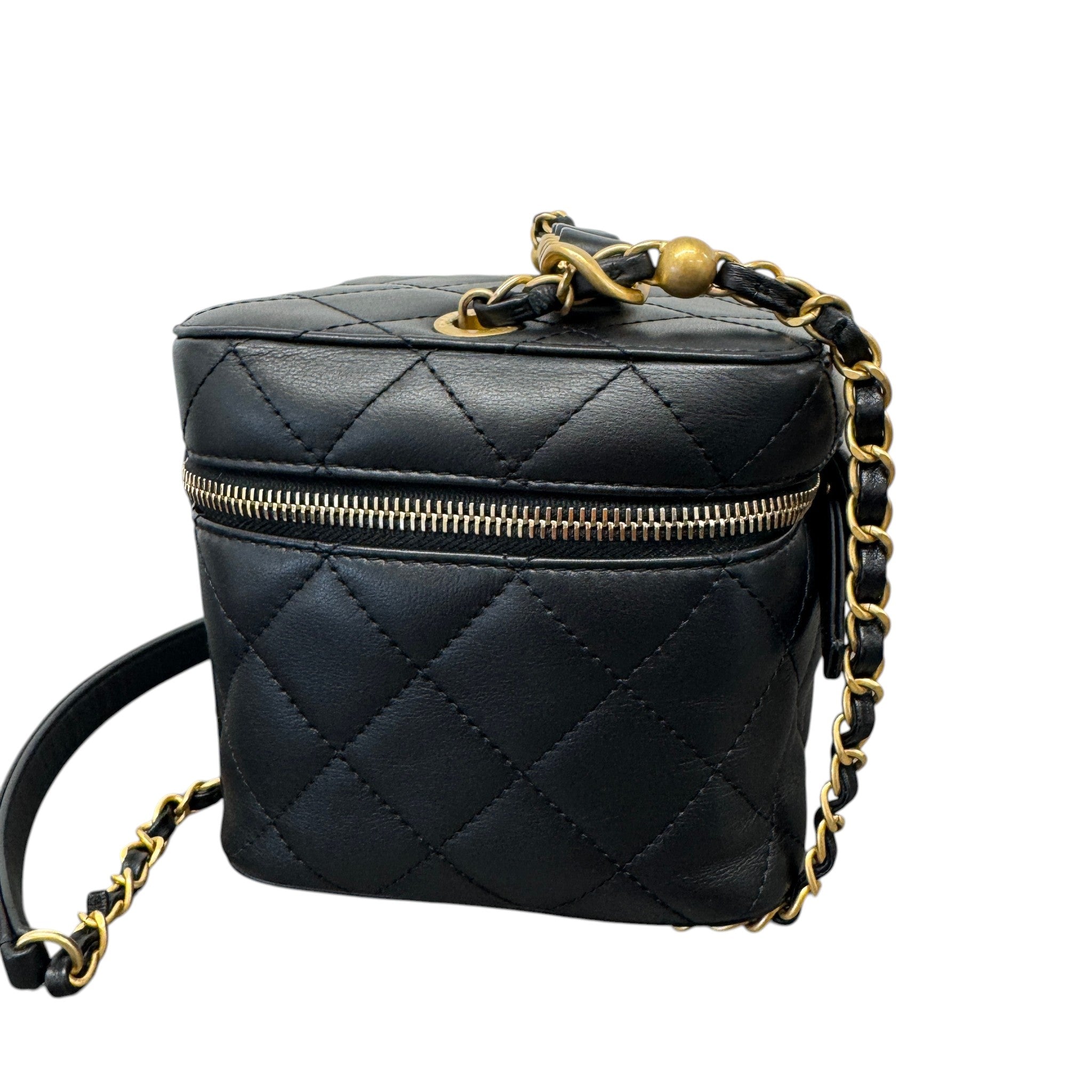 Women's Quilted Vanity Bag Black