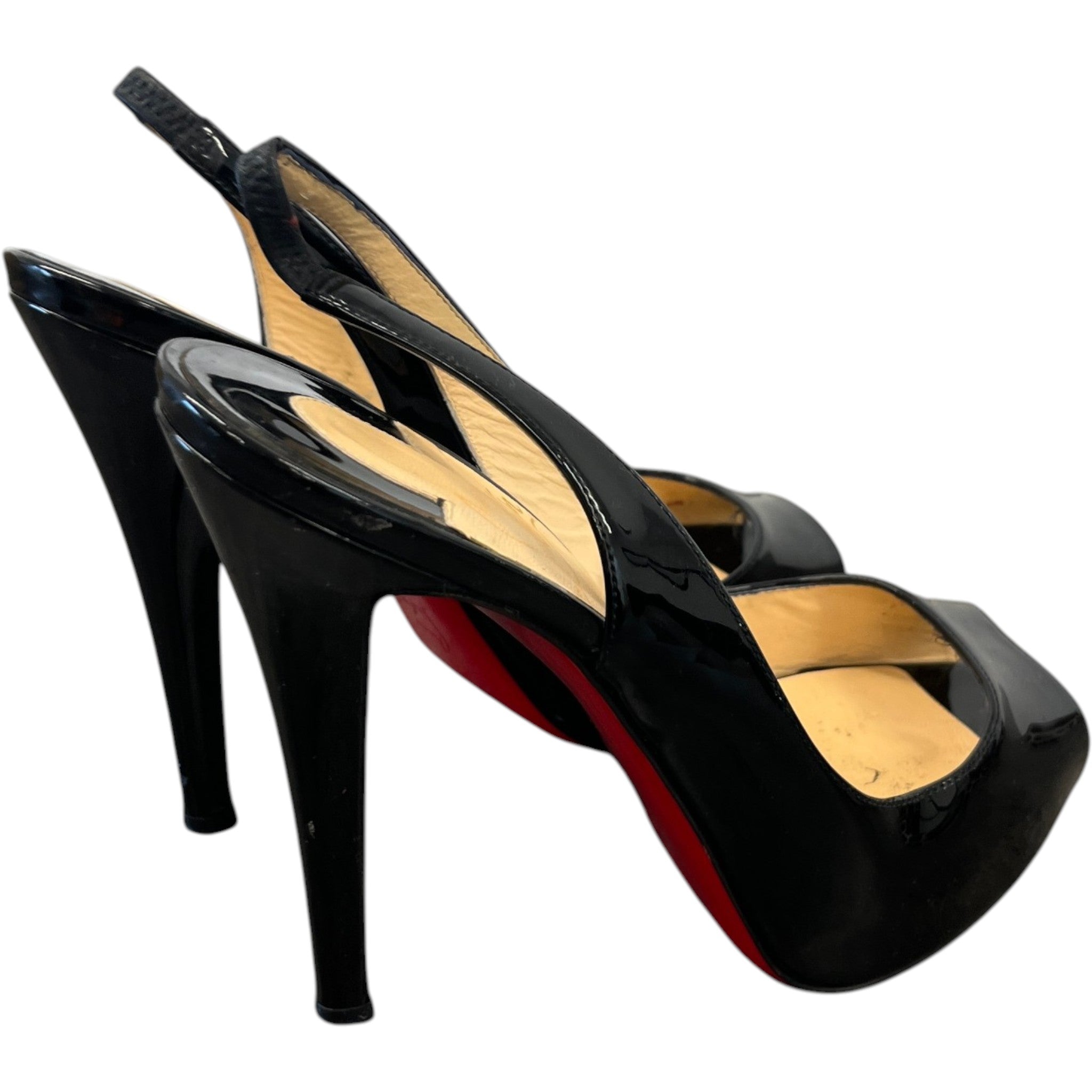 Women's Private Number Peep Toe Heels Black Size EU 36 / UK 3