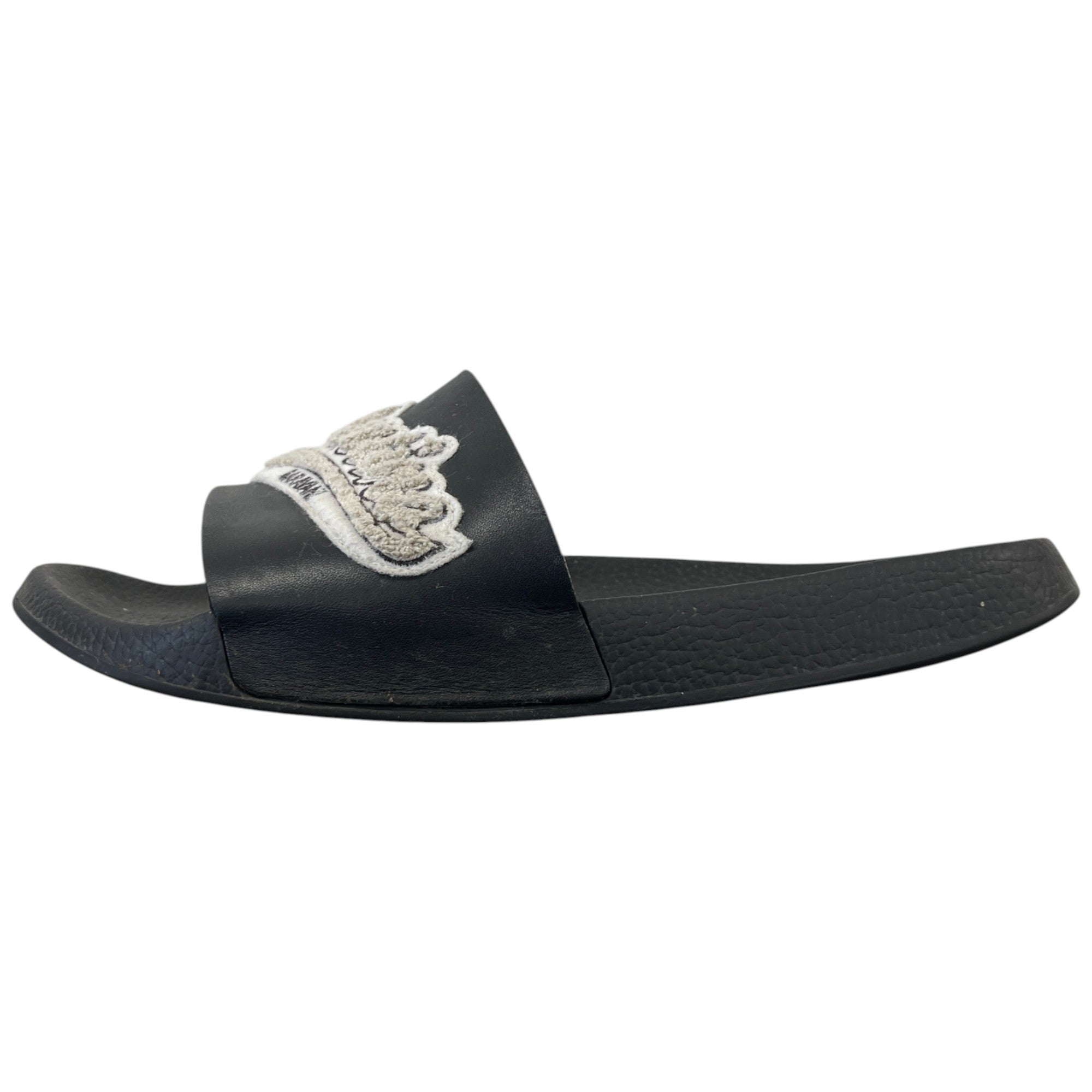 Men's Applique Logo Slides Black Size EU 44 / UK 10