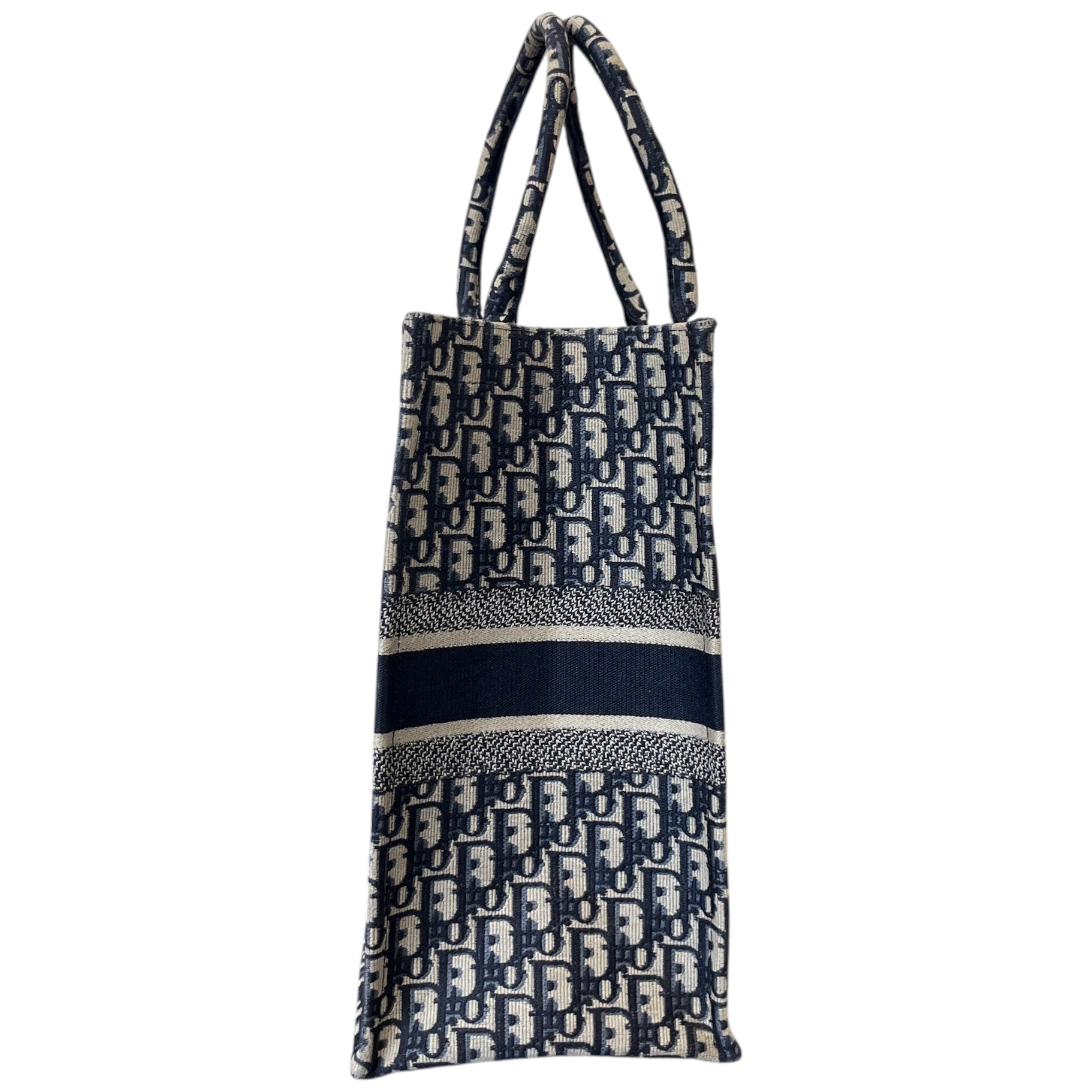 Women's Large Oblique Book Tote Bag Navy