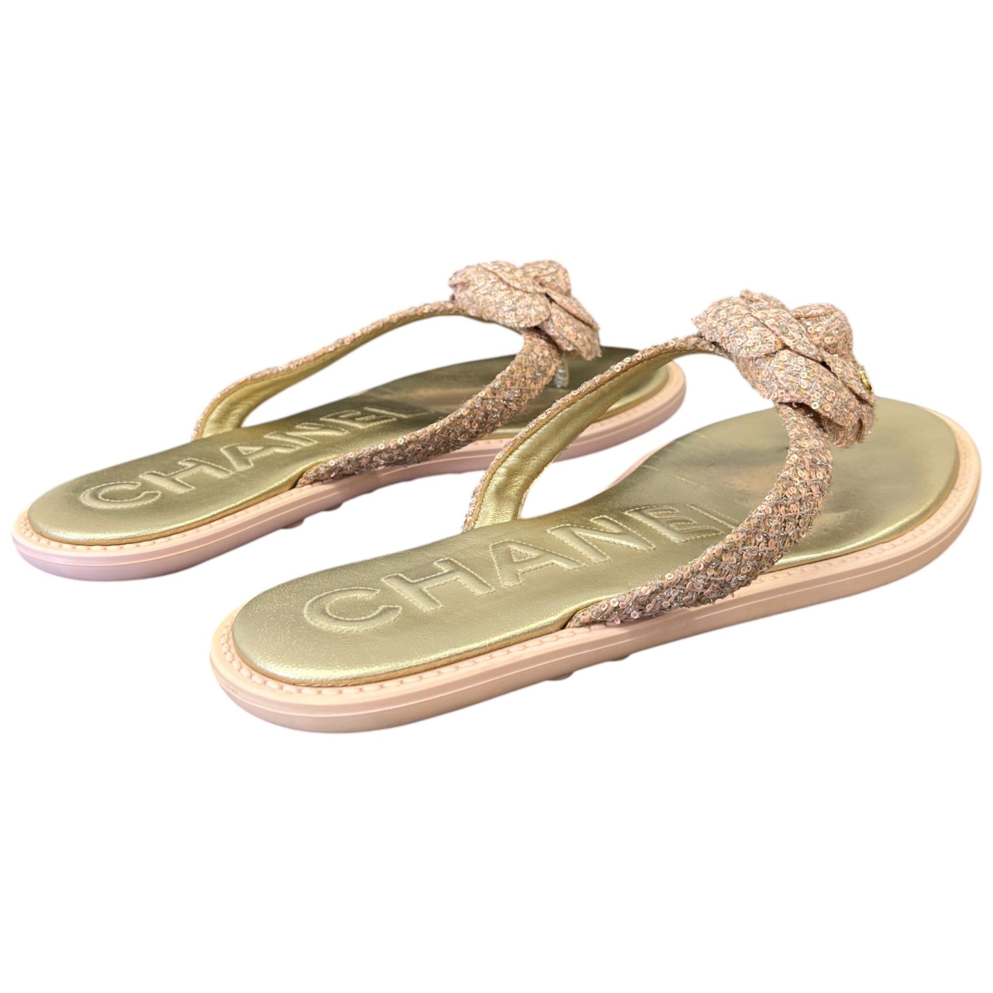 Women's Tweed Cc Camellia Sandals Pink Size EU 40 / UK 7