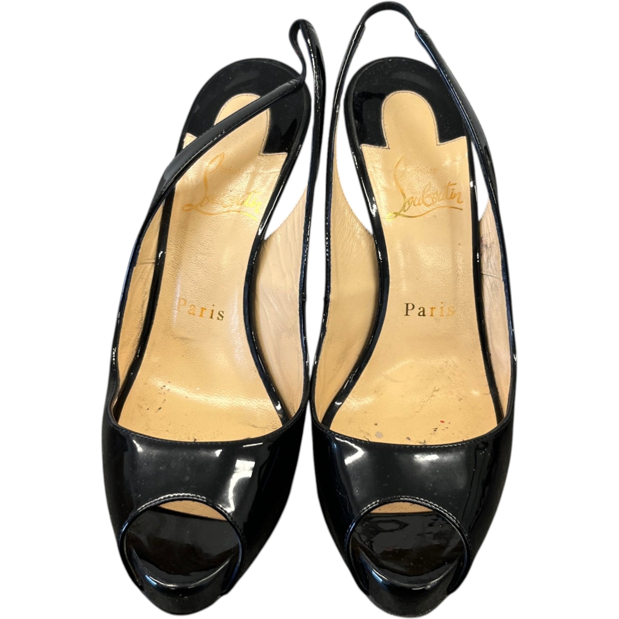 Women's Private Number Peep Toe Heels Black Size EU 36 / UK 3