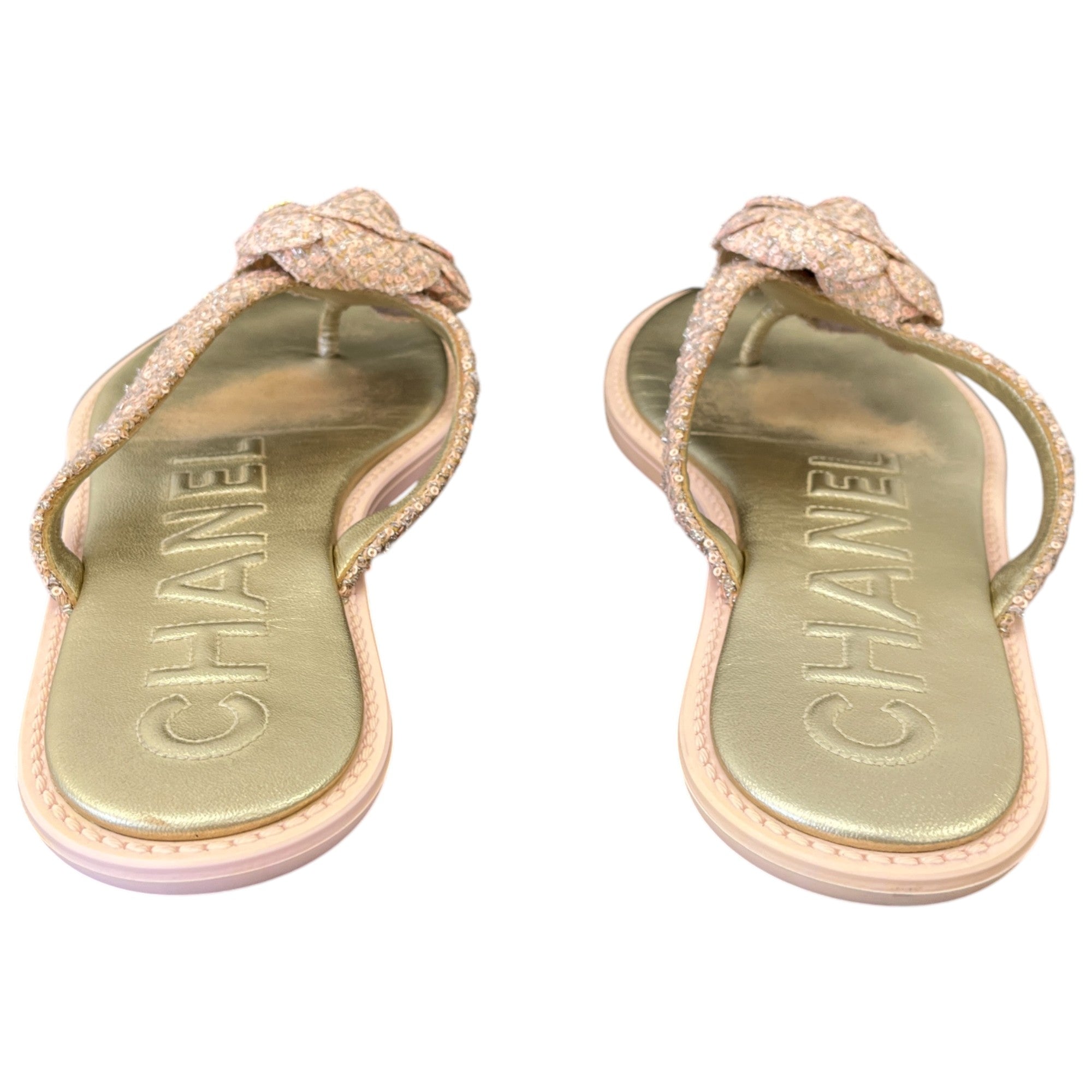 Women's Tweed Cc Camellia Sandals Pink Size EU 40 / UK 7