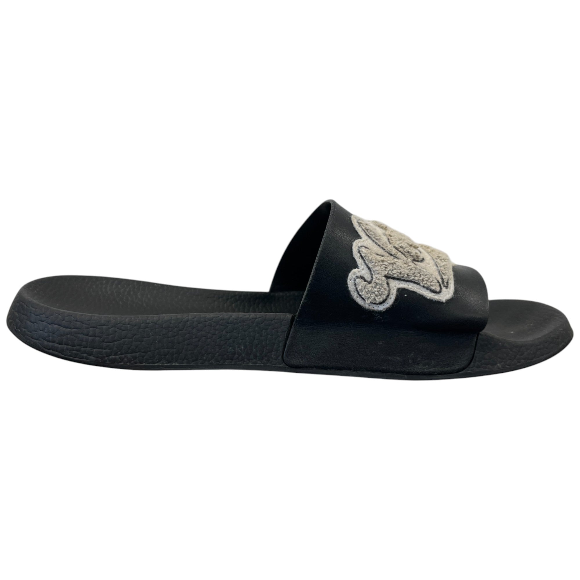 Men's Applique Logo Slides Black Size EU 44 / UK 10
